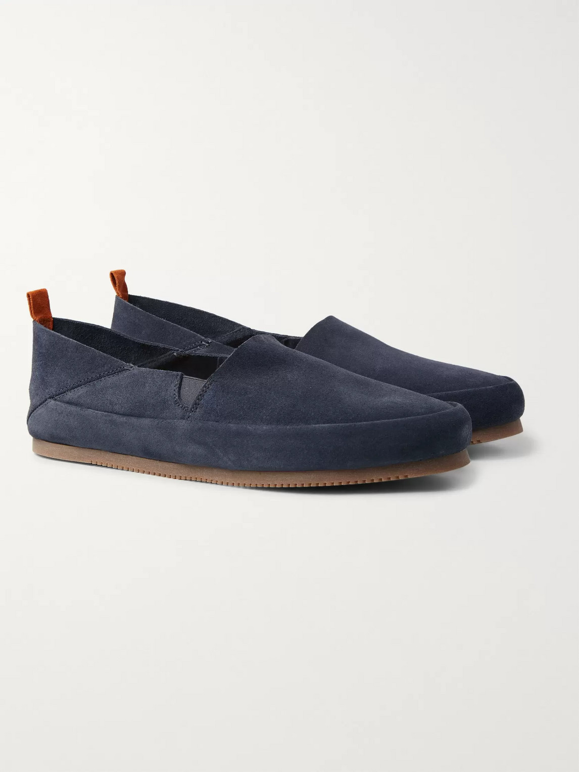 Mulo Collapsible-heel Suede Loafers In Blue