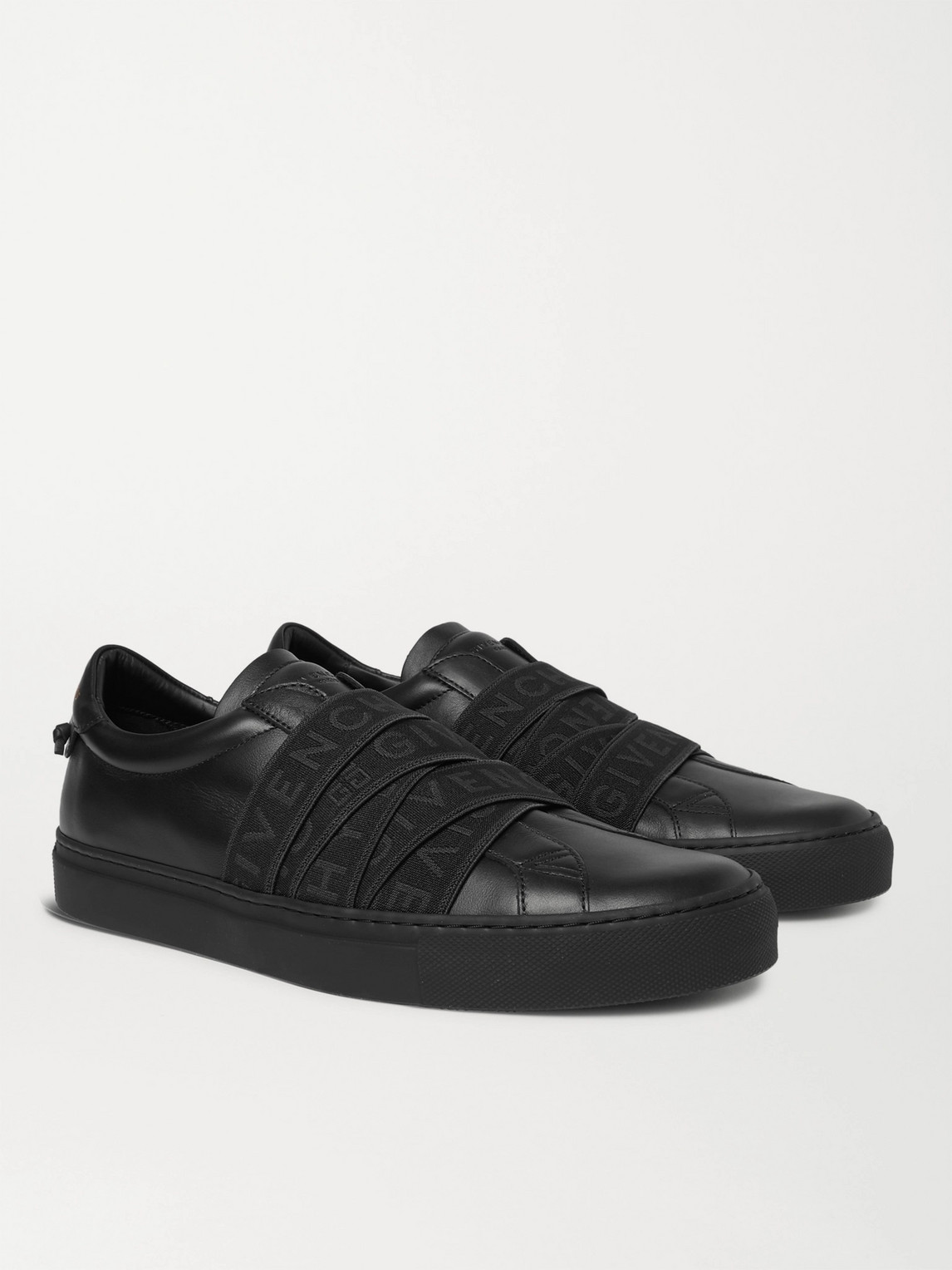 GIVENCHY URBAN STREET LOGO-JACQUARD LEATHER SLIP-ON SNEAKERS