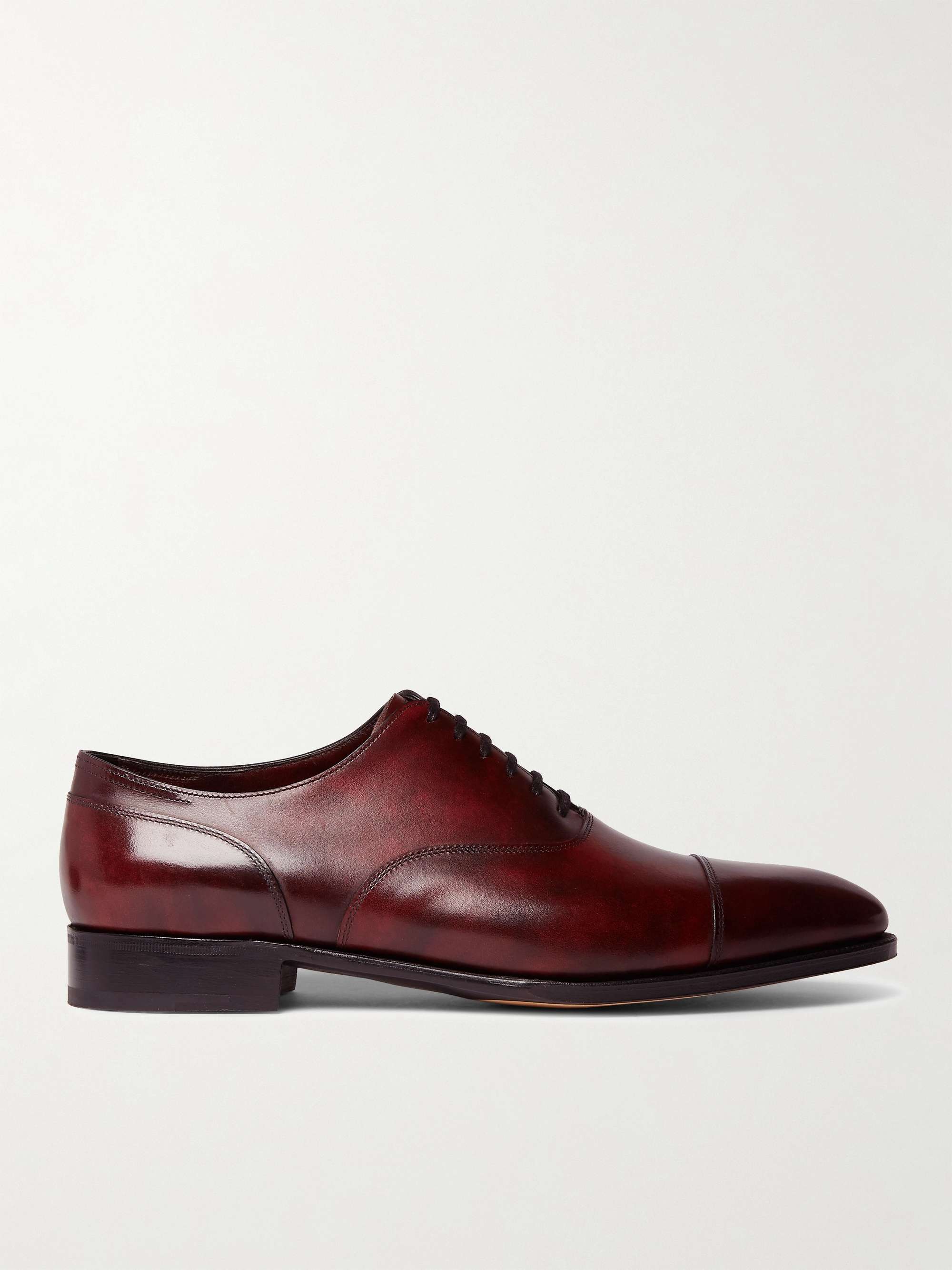 JOHN LOBB Alford Museum Burnished-Leather Cap-Toe Oxford Shoes