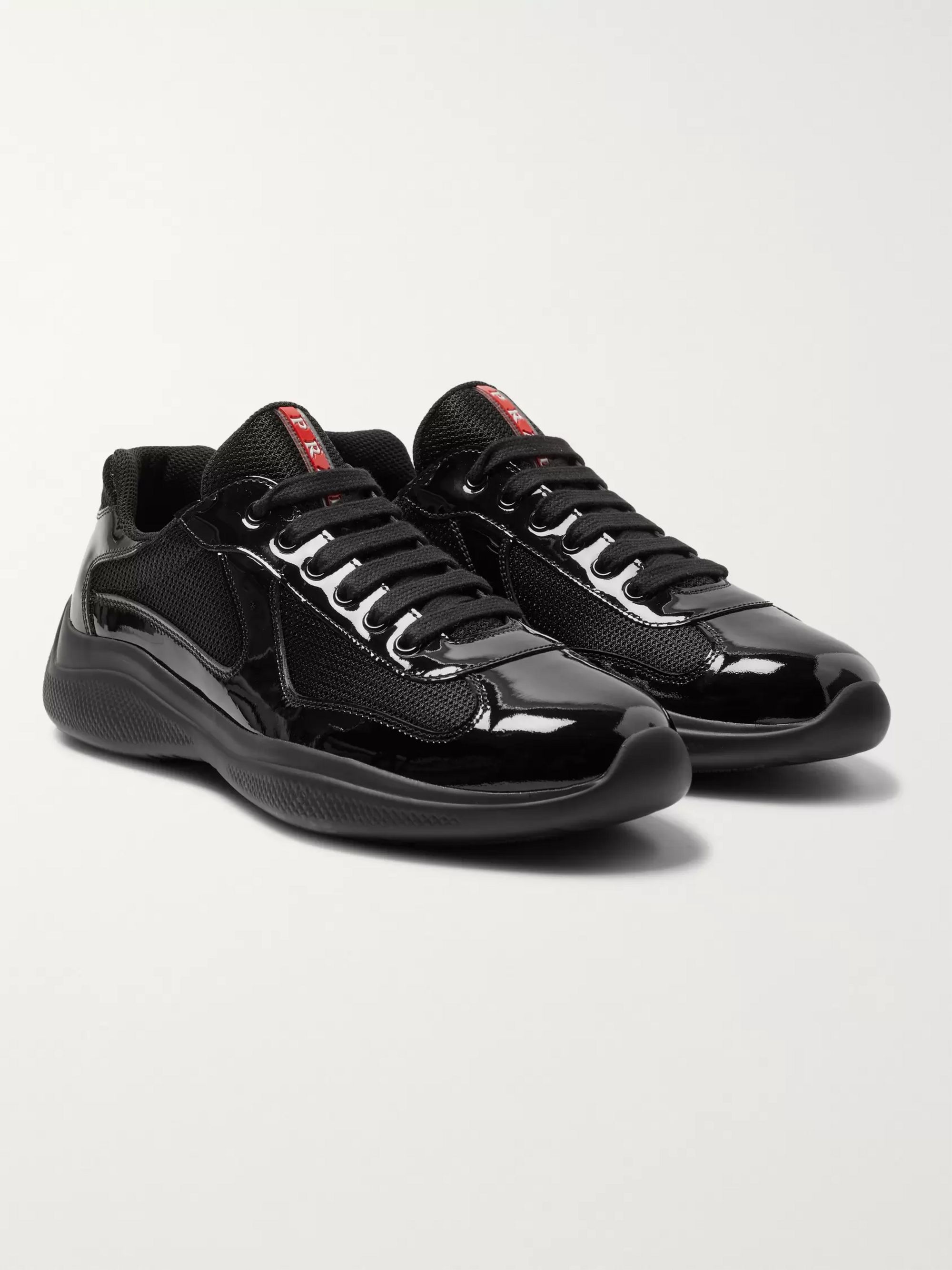 mens patent leather prada sneakers