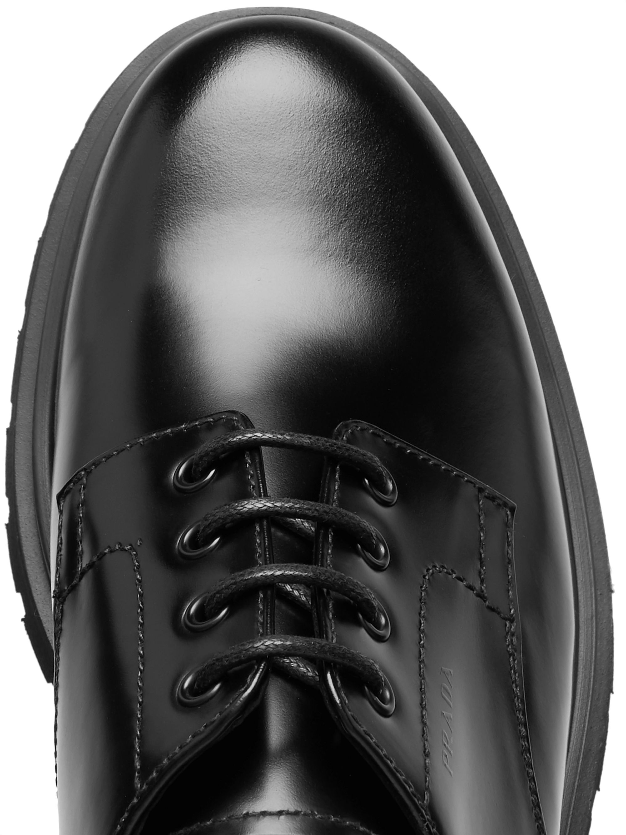 prada spazzolato leather derby shoes