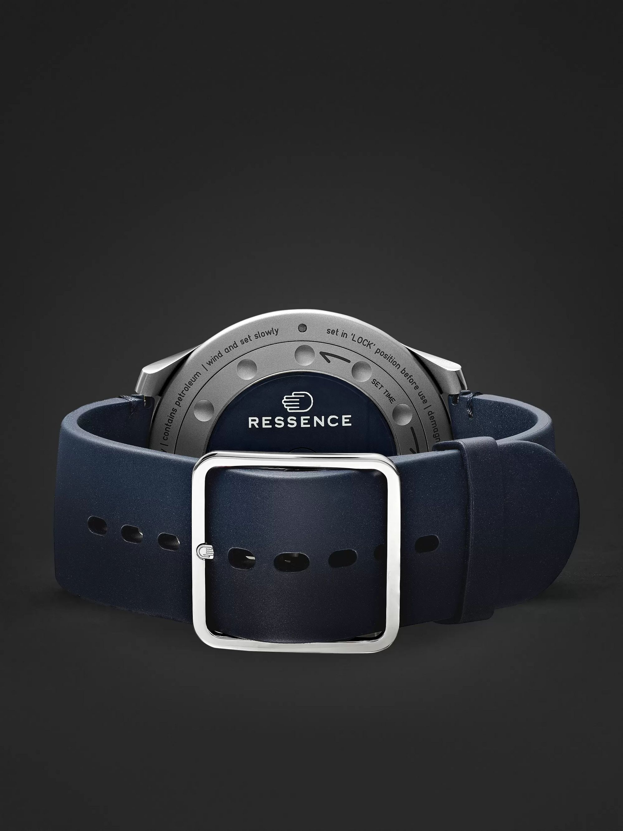 RESSENCE EXCLUSIVE Type 5 46mm Titanium and Leather Mechanical Watch, Ref. No. TYPE 5N