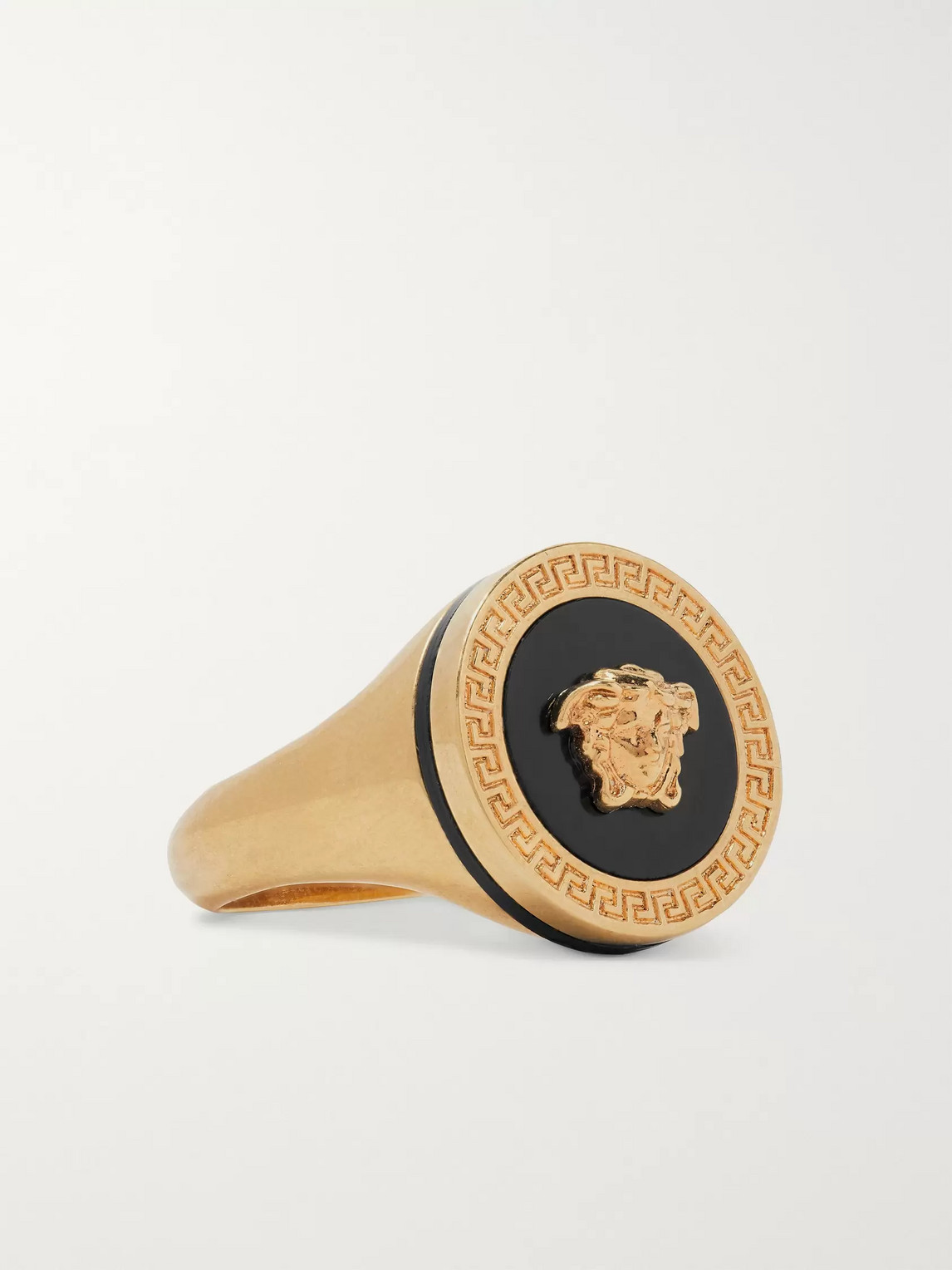 Versace Gold-tone And Enamel Signet Ring