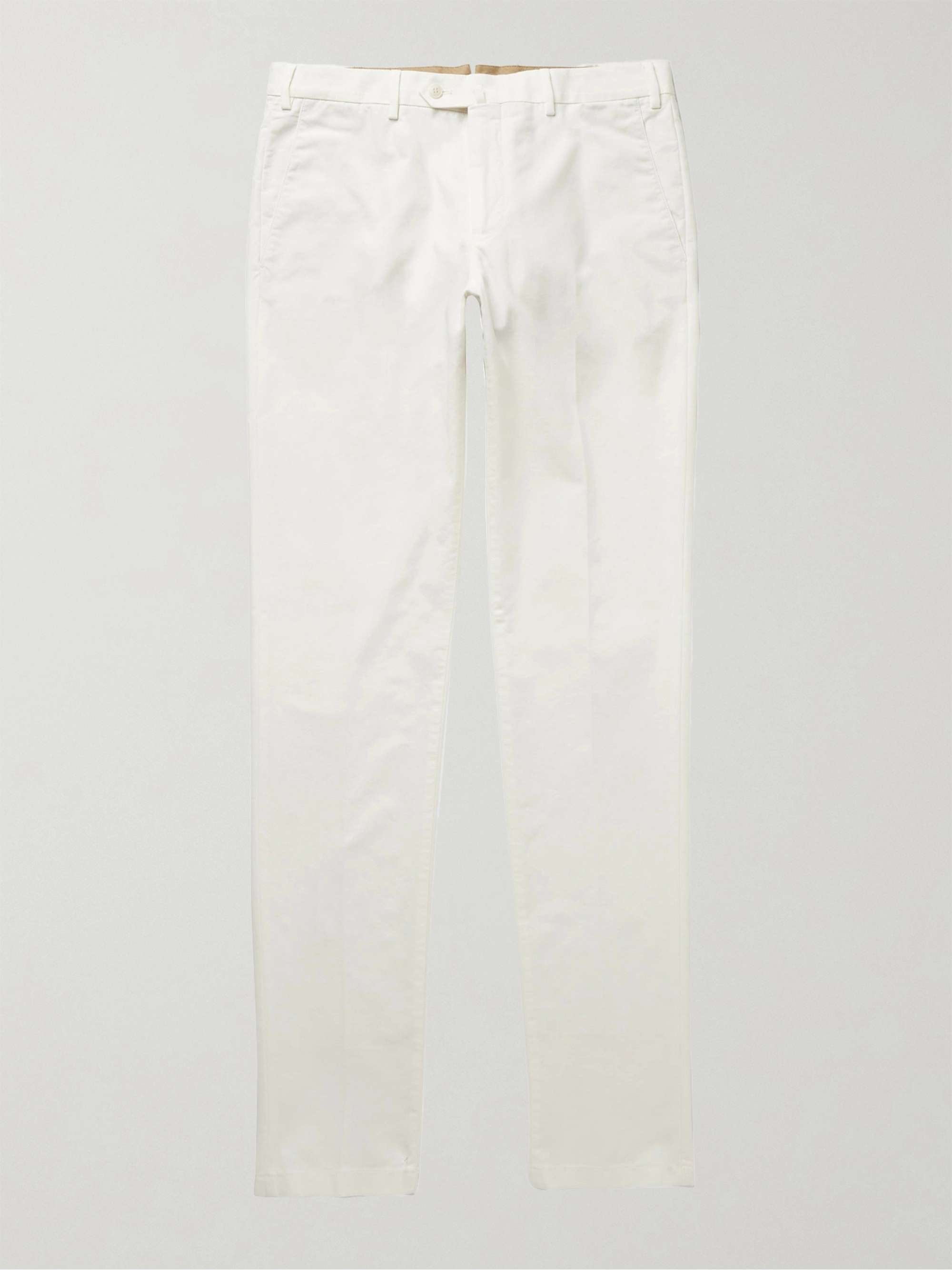 LORO PIANA Slim-Fit Washed Cotton-Blend Trousers