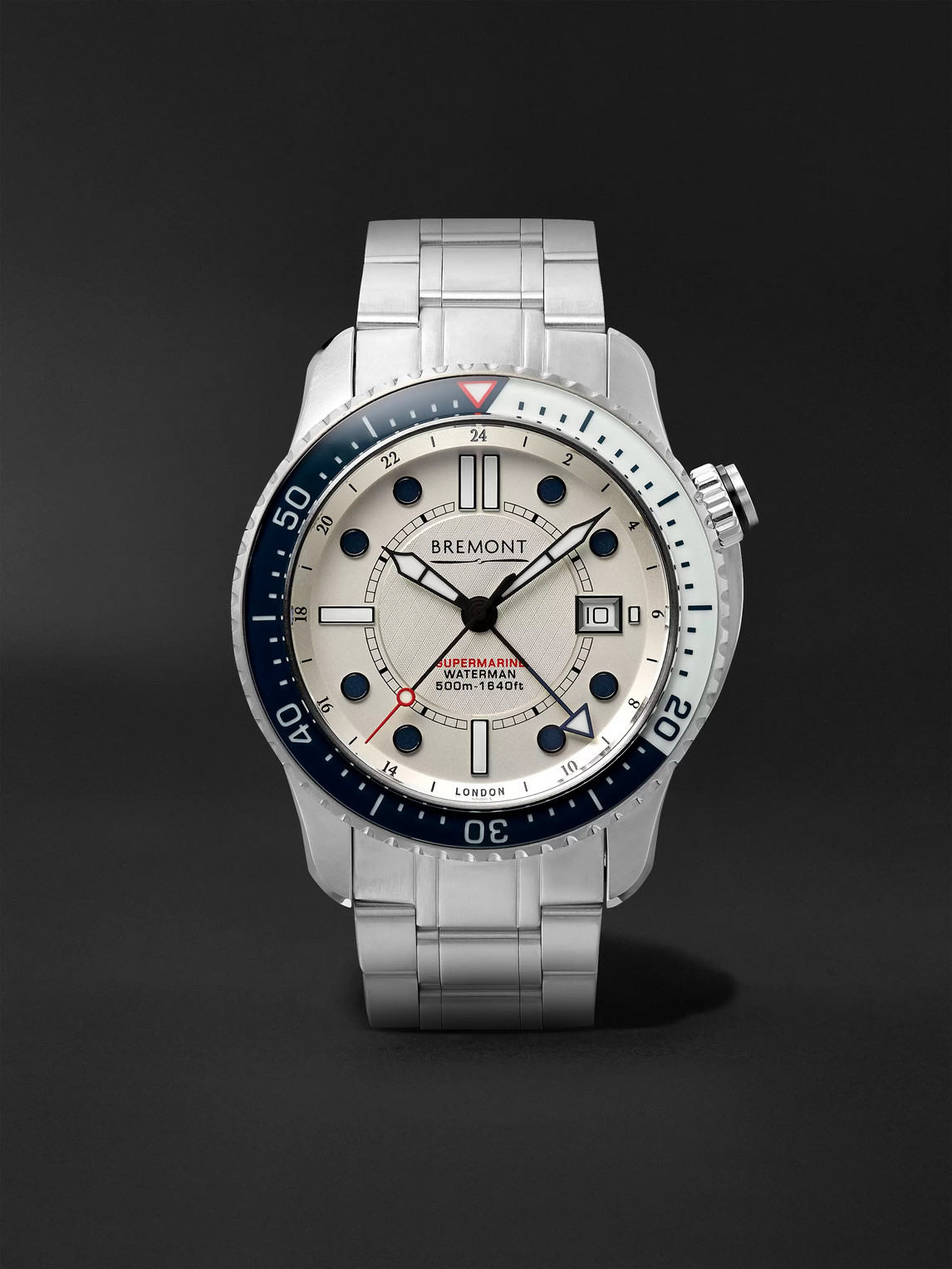 Bremont Supermarine Waterman Limited Edition Automatic 43mm Stainless Steel Watch, Ref. No. S500/waterman In White