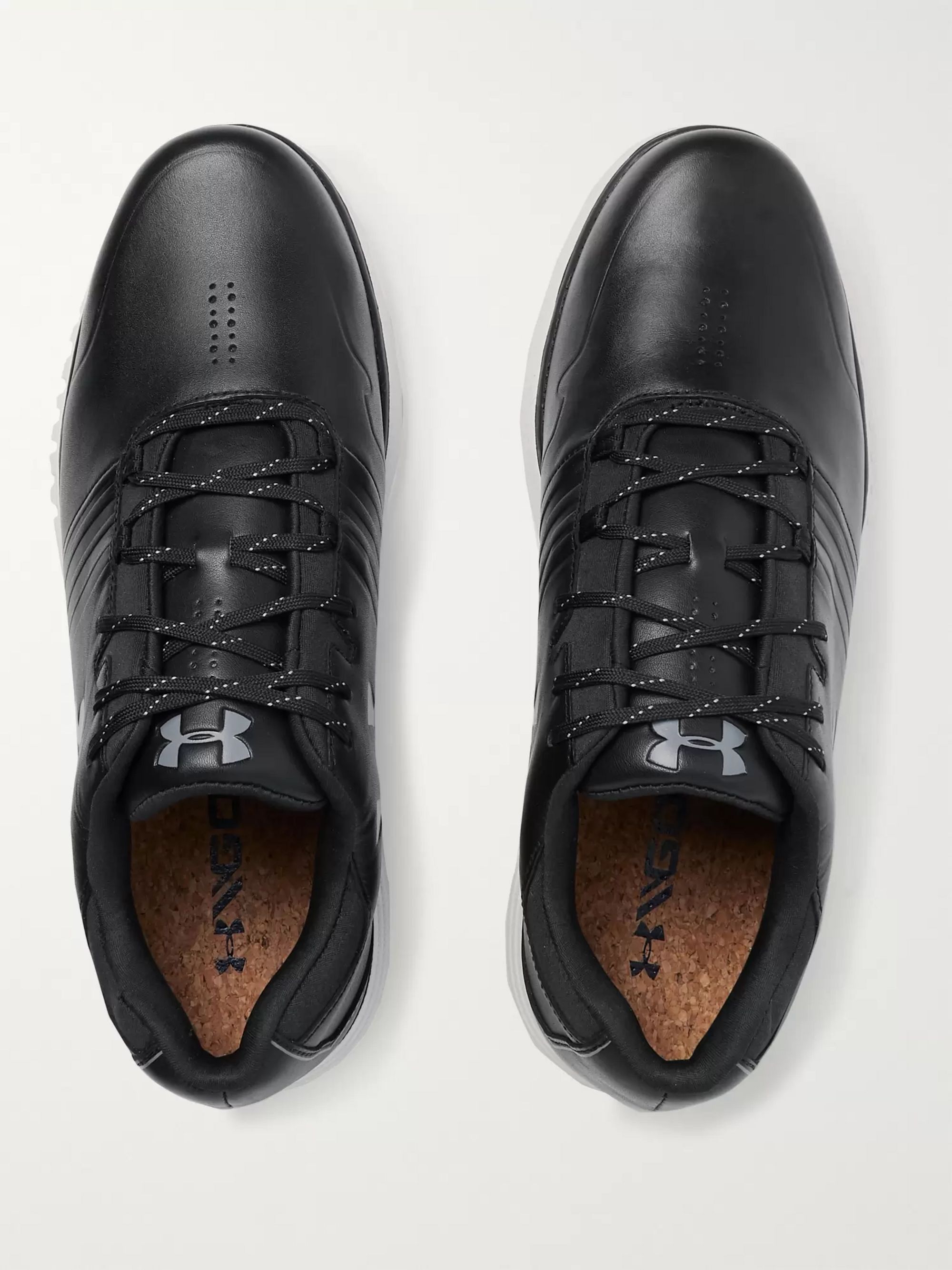 under armour black leather shoes