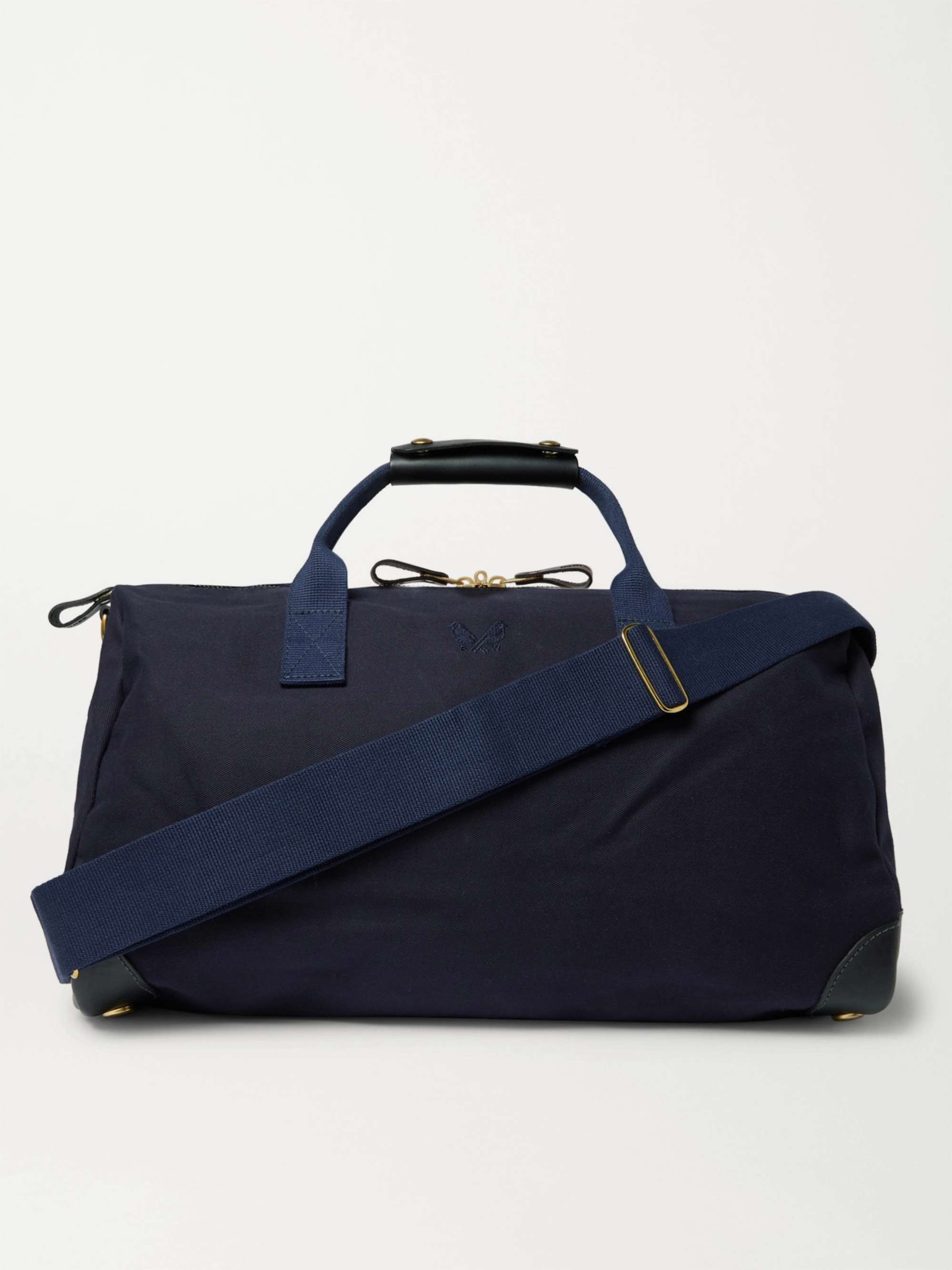 BENNETT WINCH Commuter Leather-Trimmed Cotton-Twill Holdall
