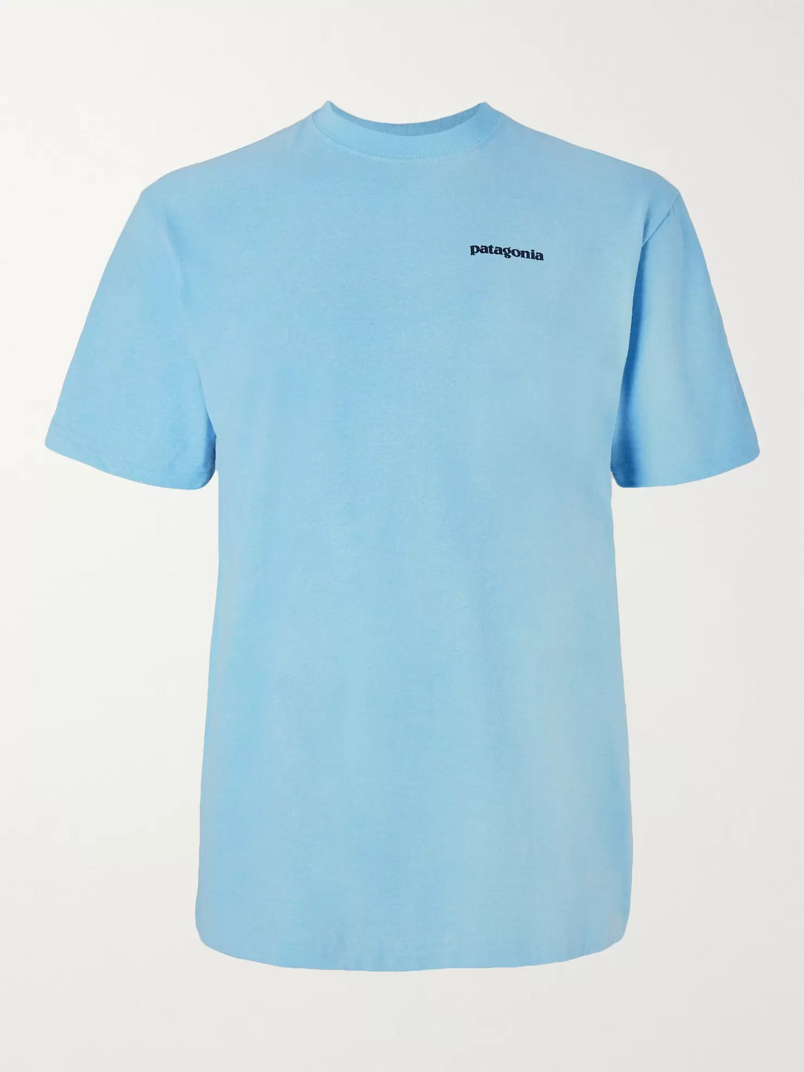 Patagonia P-6 Logo Responsibili-tee Printed Cotton-blend Jersey T-shirt In Blue