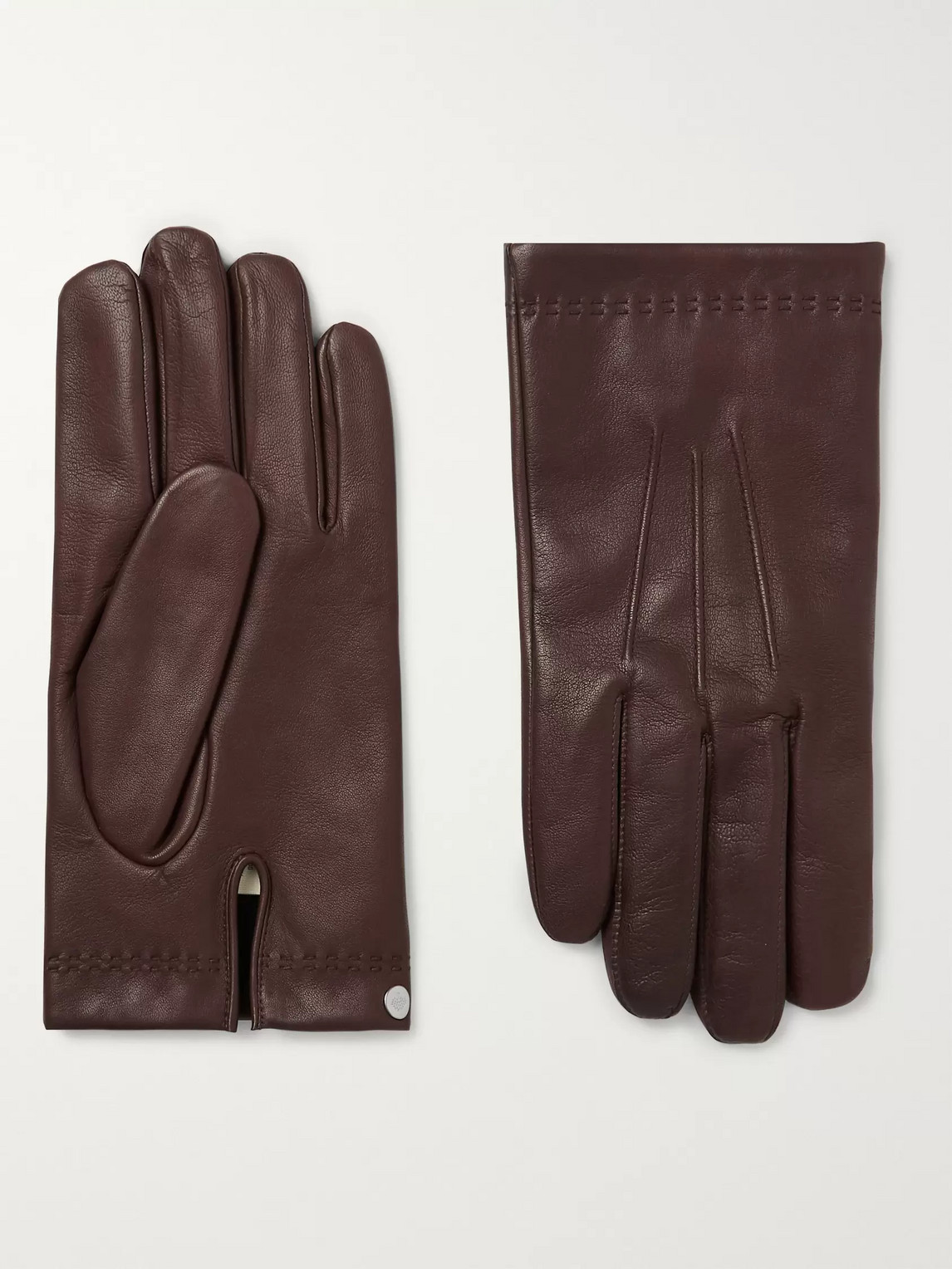 Mulberry Cashmere-lined Leather Gloves In Brown