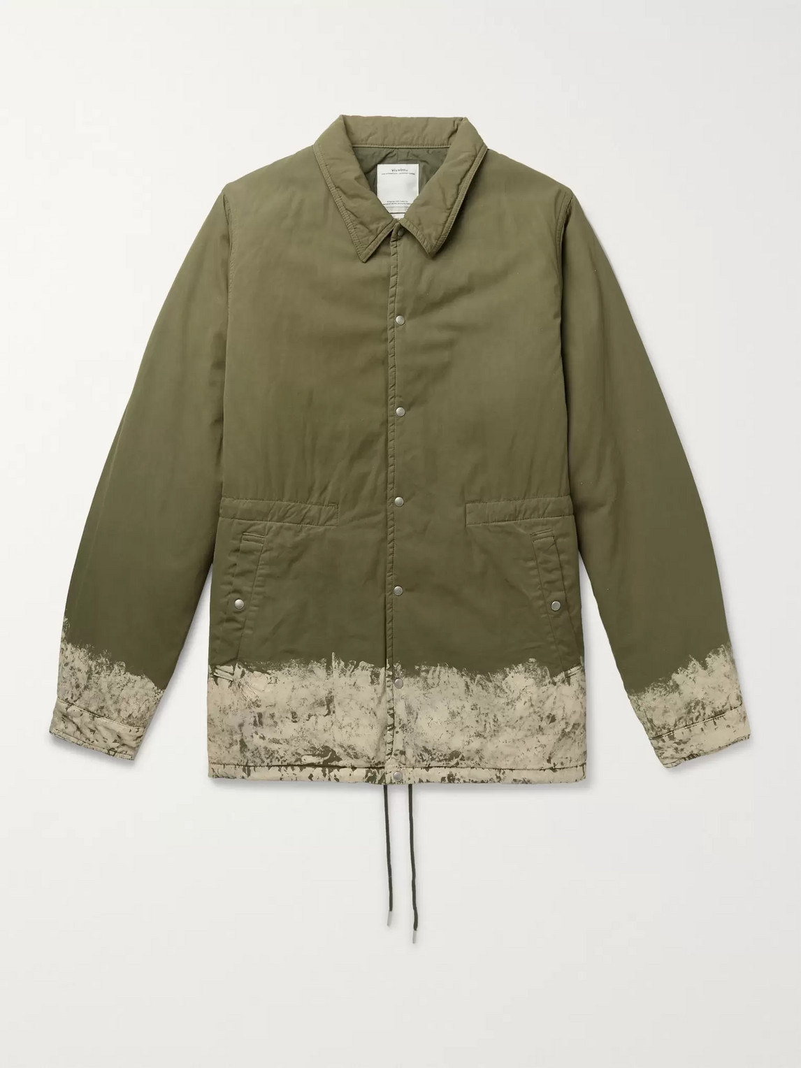 Visvim Painted Padded Cotton-blend Jacket In Green