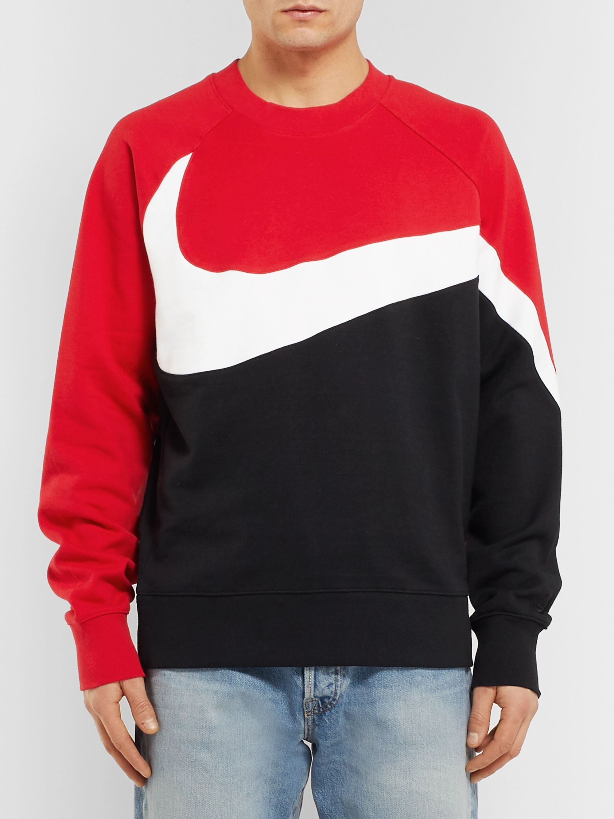 Multi Colour-Block Loopback Cotton-Blend Jersey Sweatshirt | Nike | MR ...
