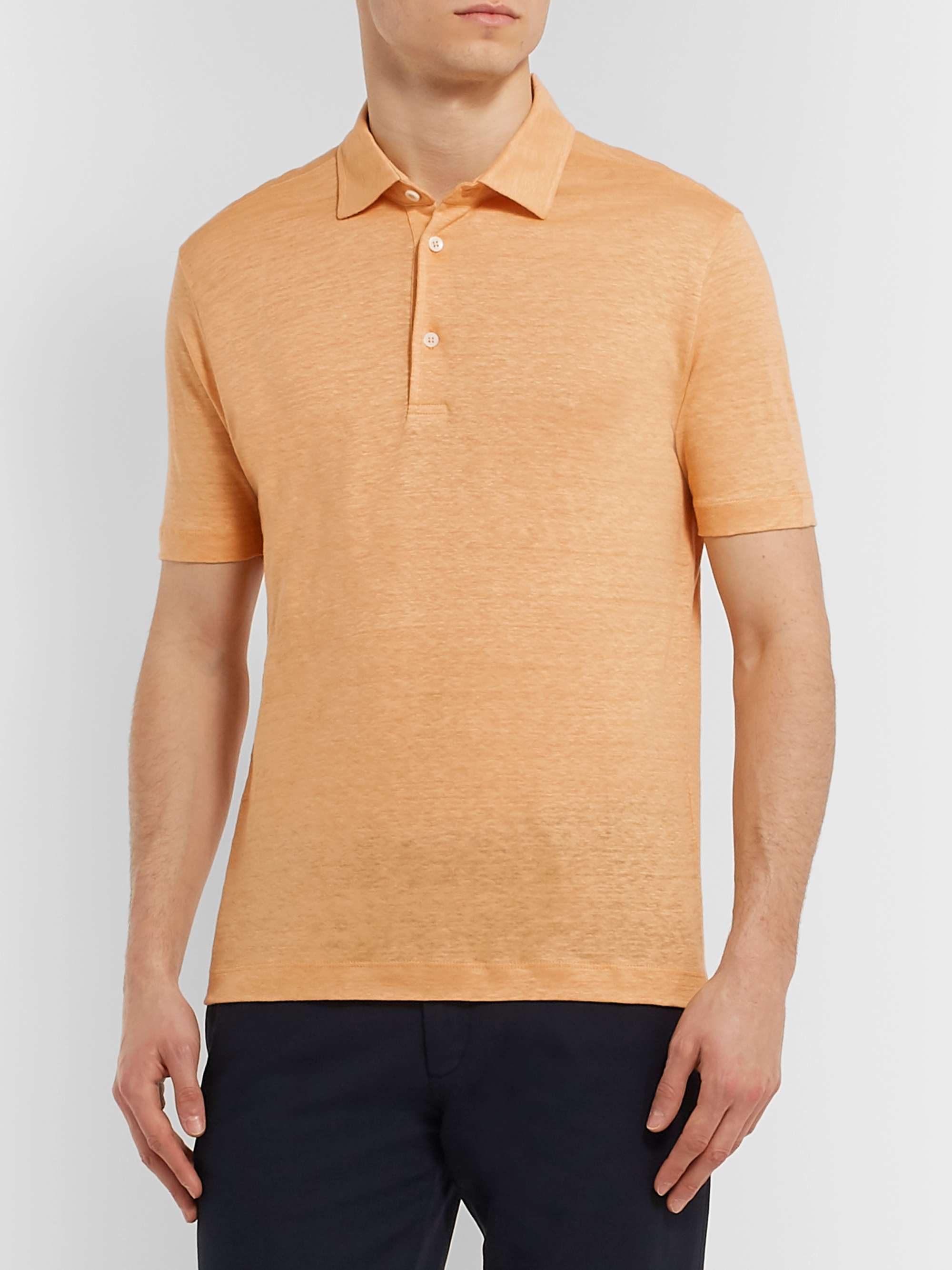 LORO PIANA Linen-Jersey Polo Shirt