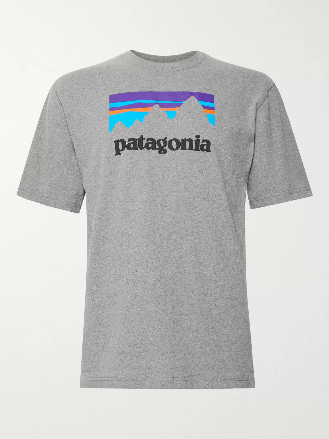 Patagonia Responsibili-tee Logo-print Cotton-blend Jersey T-shirt In Gray