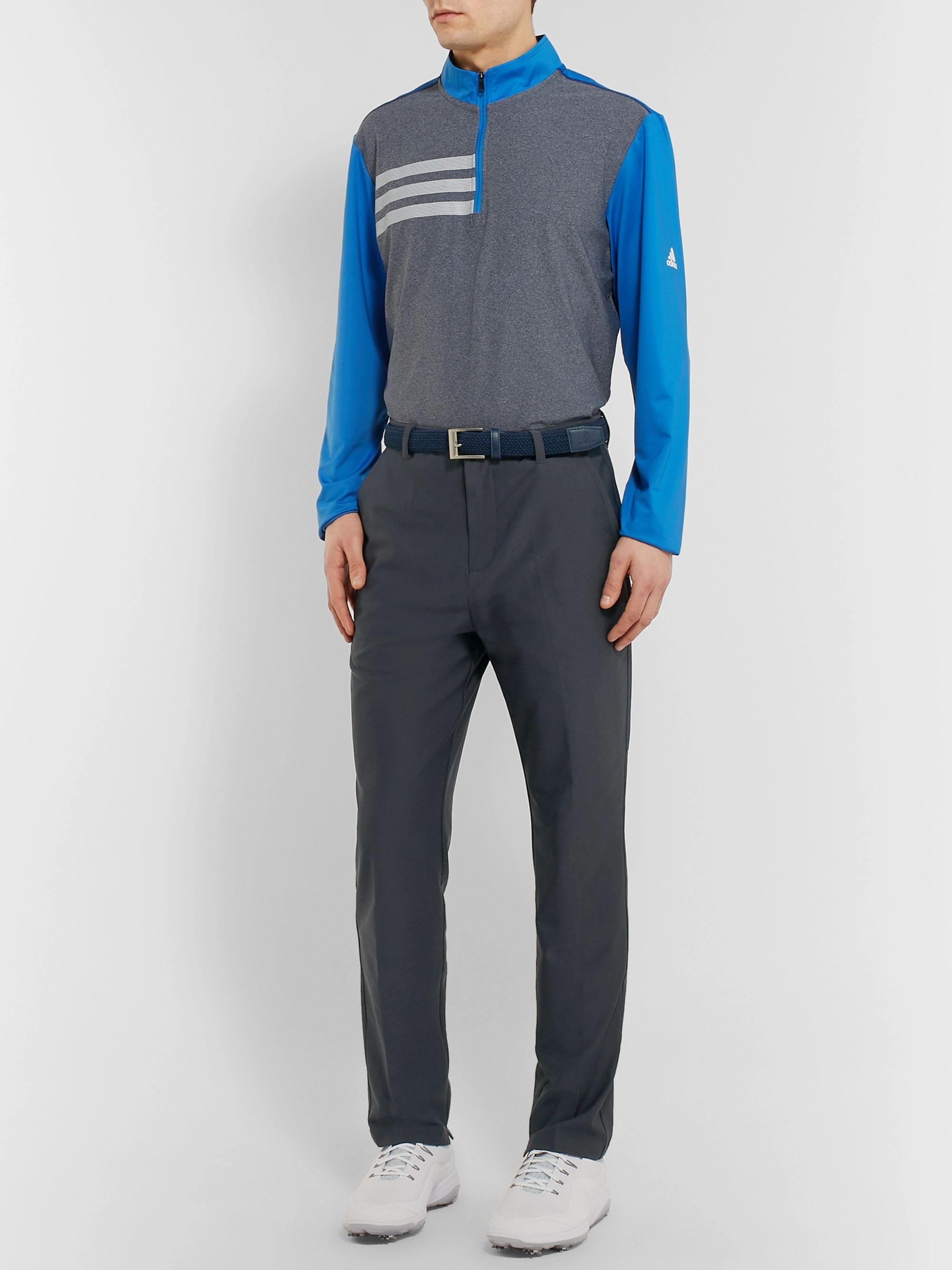 blue adidas golf trousers