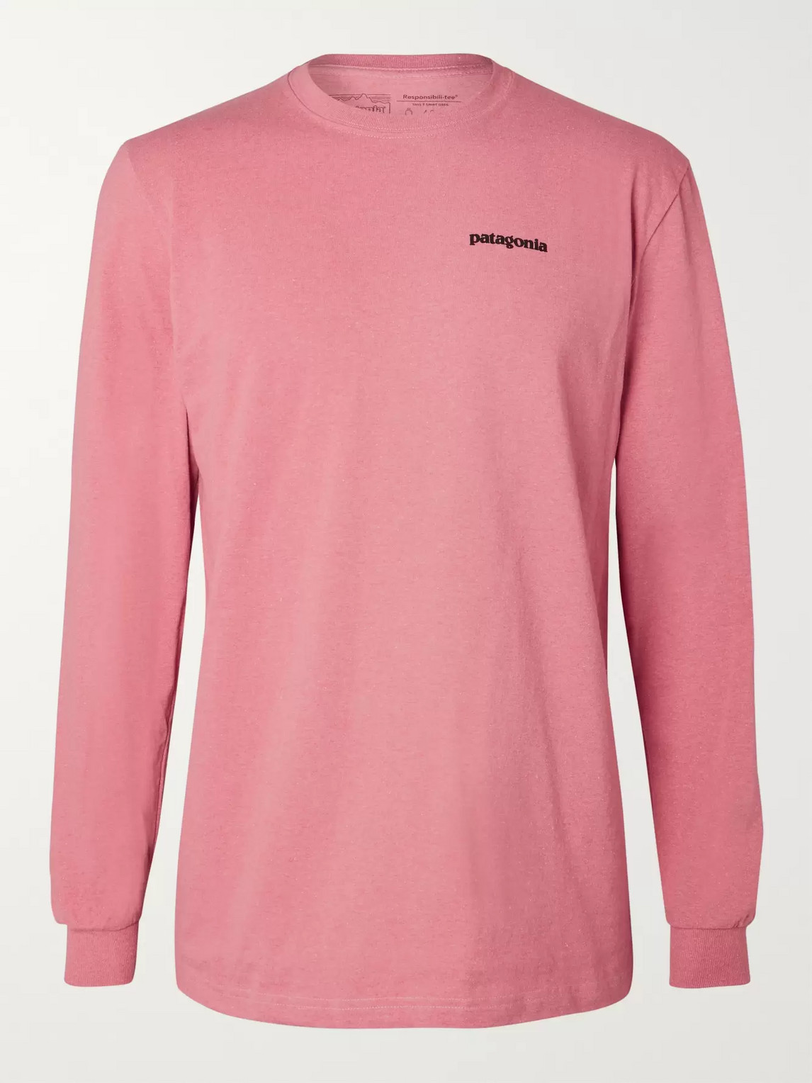 Patagonia P-6 Logo Responsibili-tee Printed Cotton-blend Jersey T-shirt In Pink