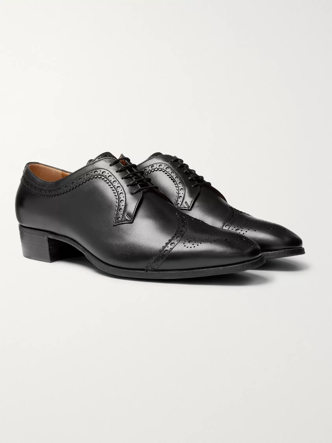 Gucci Leather Brogues In Black