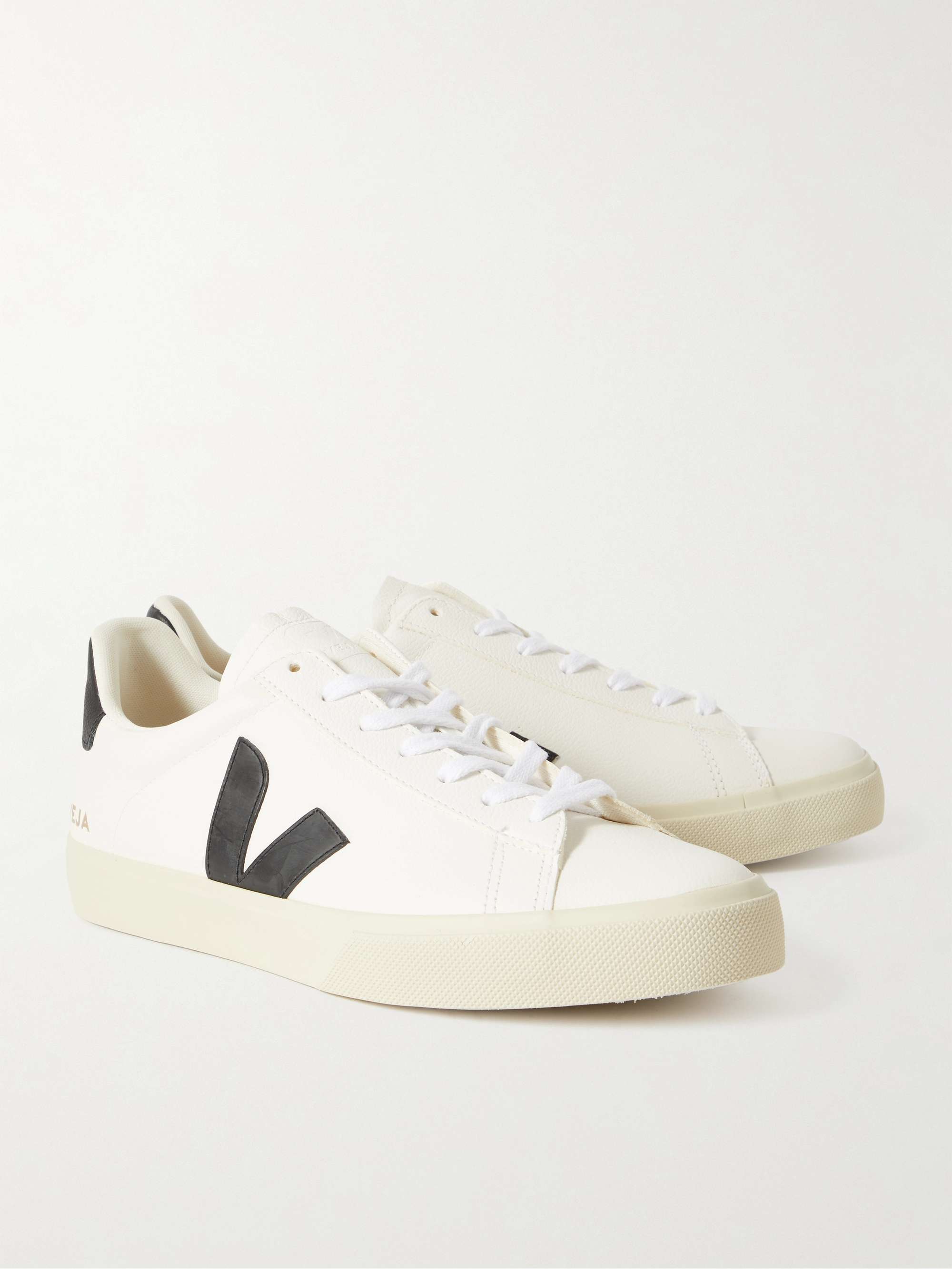 VEJA Campo Rubber-Trimmed Full-Grain Leather Sneakers