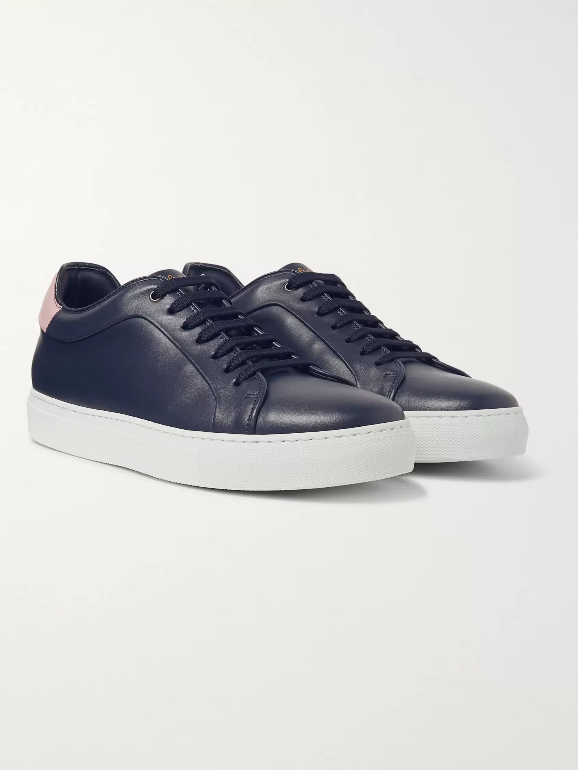 Navy Basso Leather Sneakers | Paul 