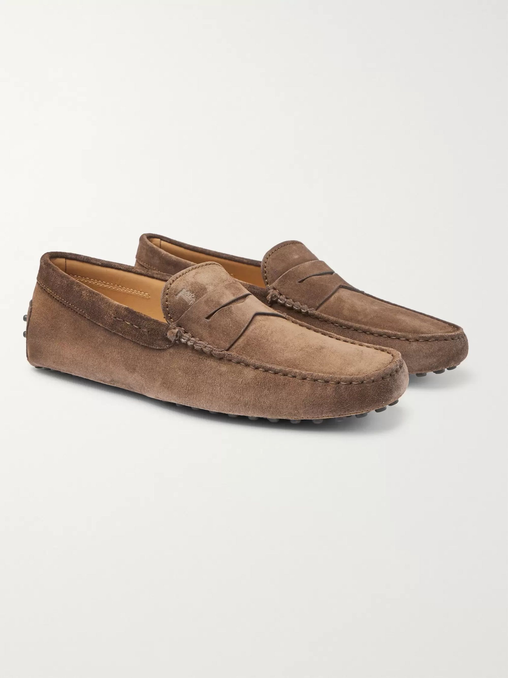 tan suede driving shoes