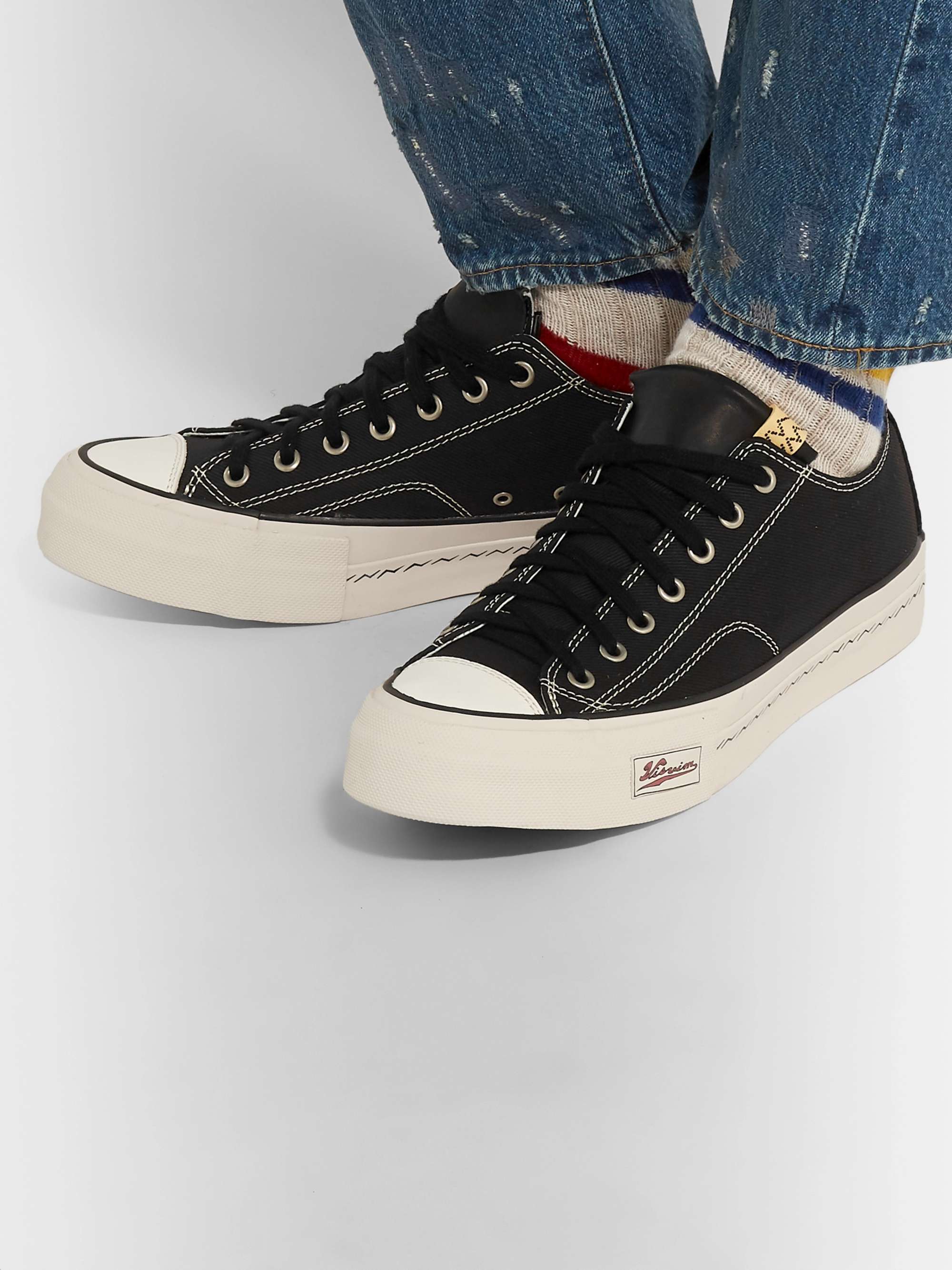VISVIM Skagway Leather-Trimmed Canvas Sneakers