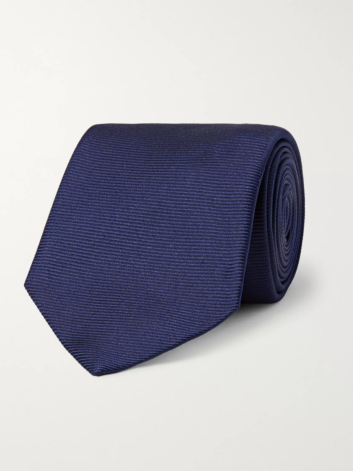 Turnbull & Asser 8cm Ribbed Silk Tie In Blue