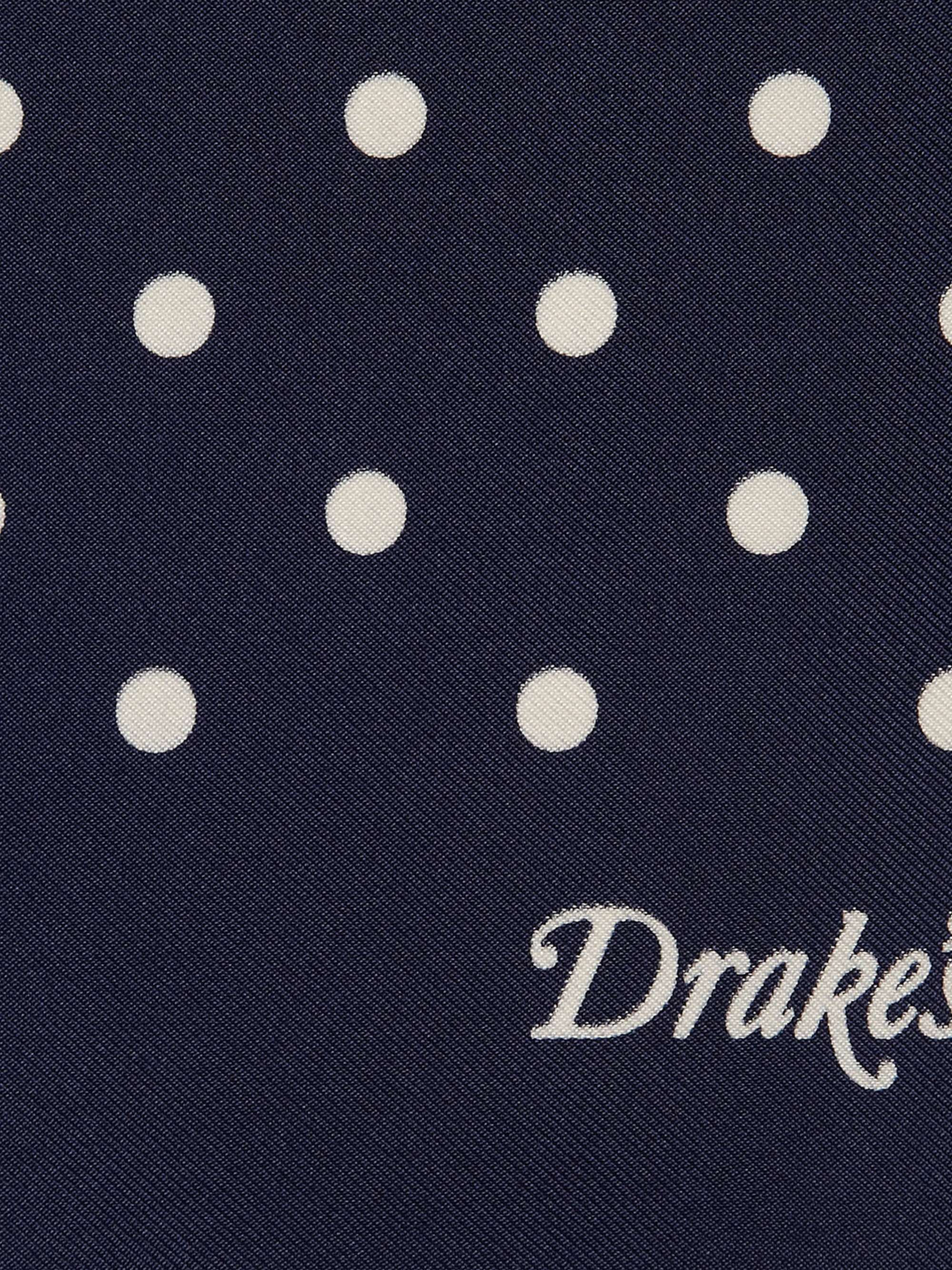 DRAKE'S Polka-Dot Silk Pocket Square