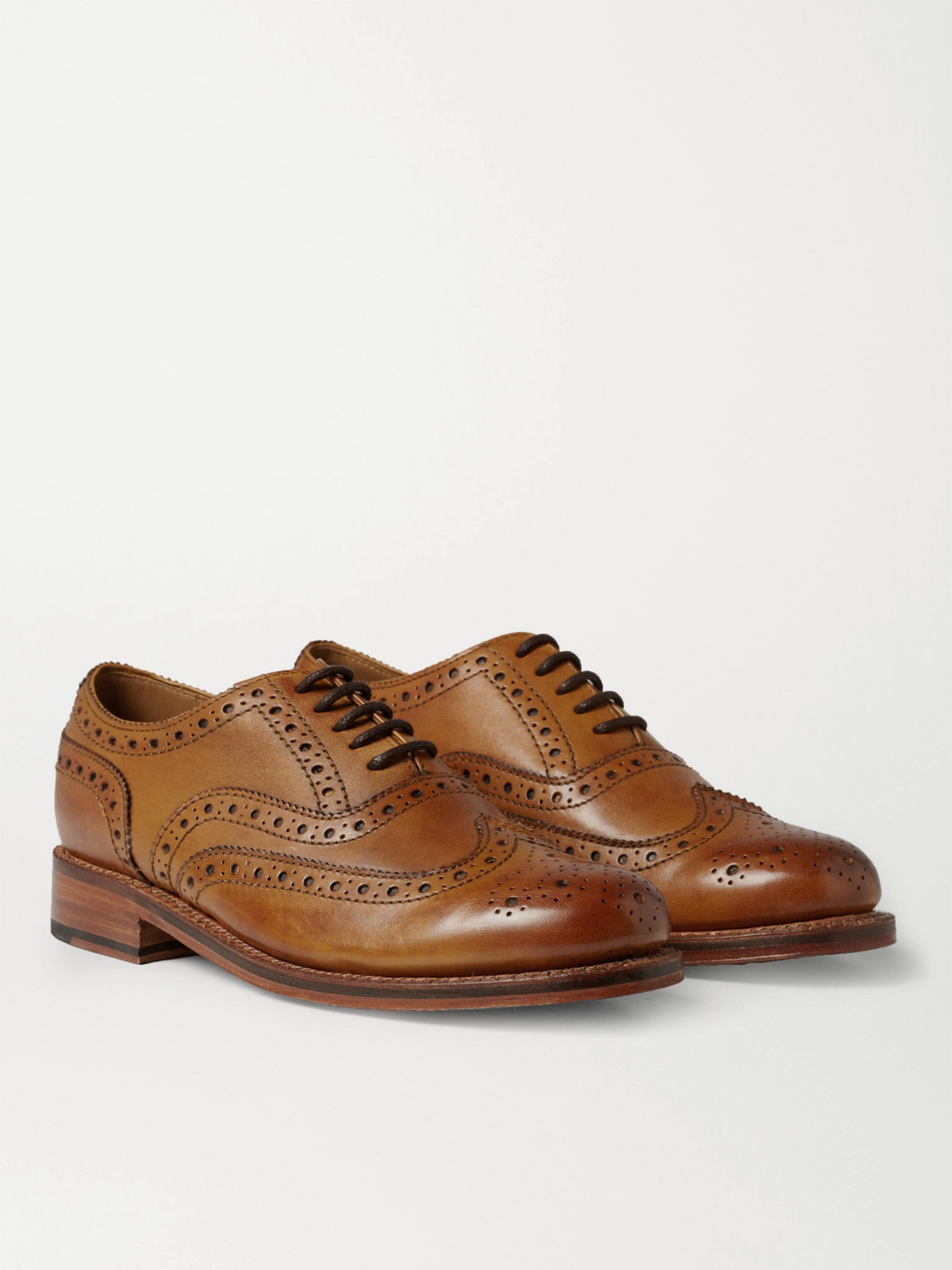 GRENSON STANLEY LEATHER WINGTIP BROGUES