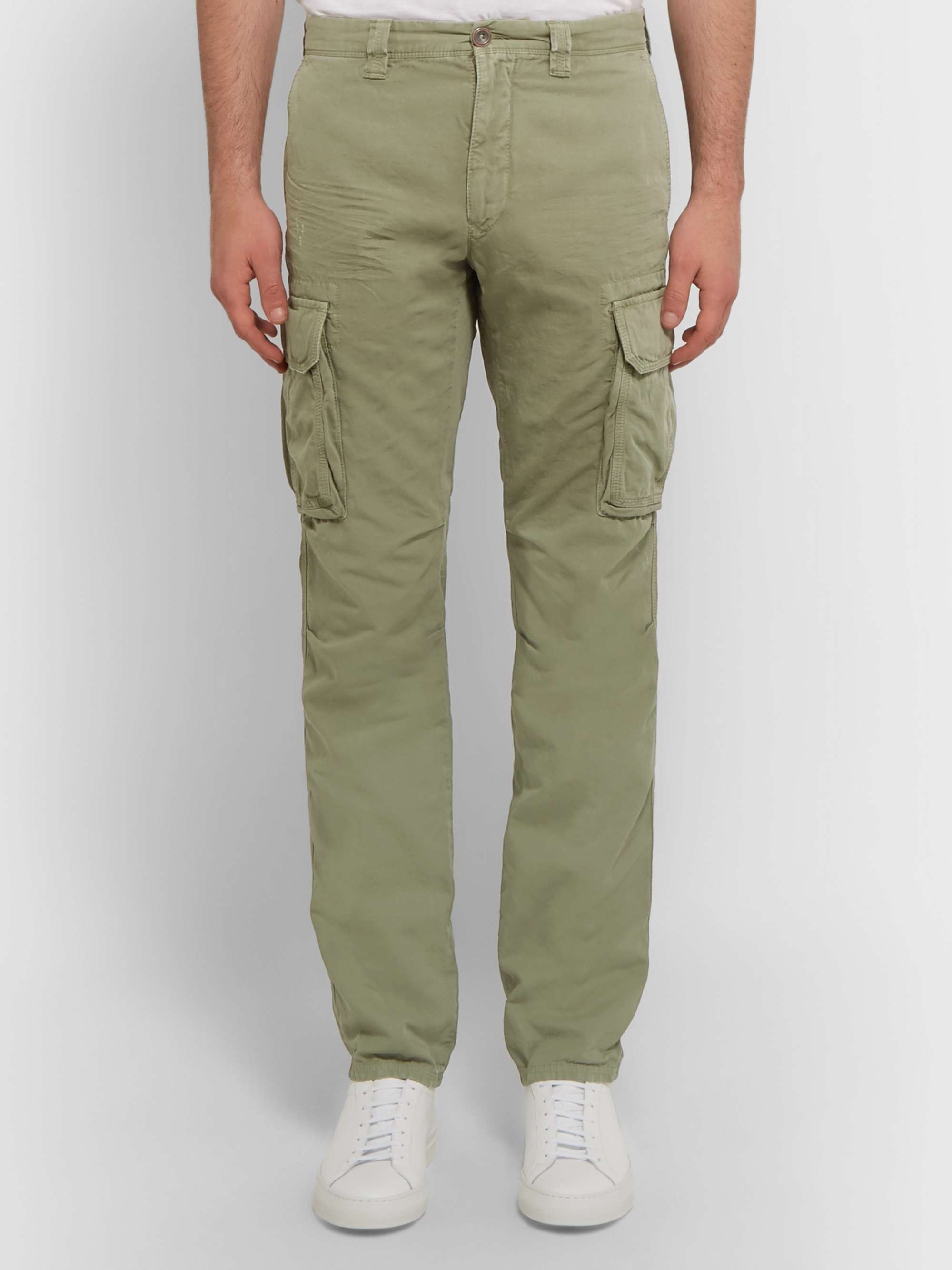 INCOTEX Slim-Fit Cotton and Linen-Blend Cargo Trousers