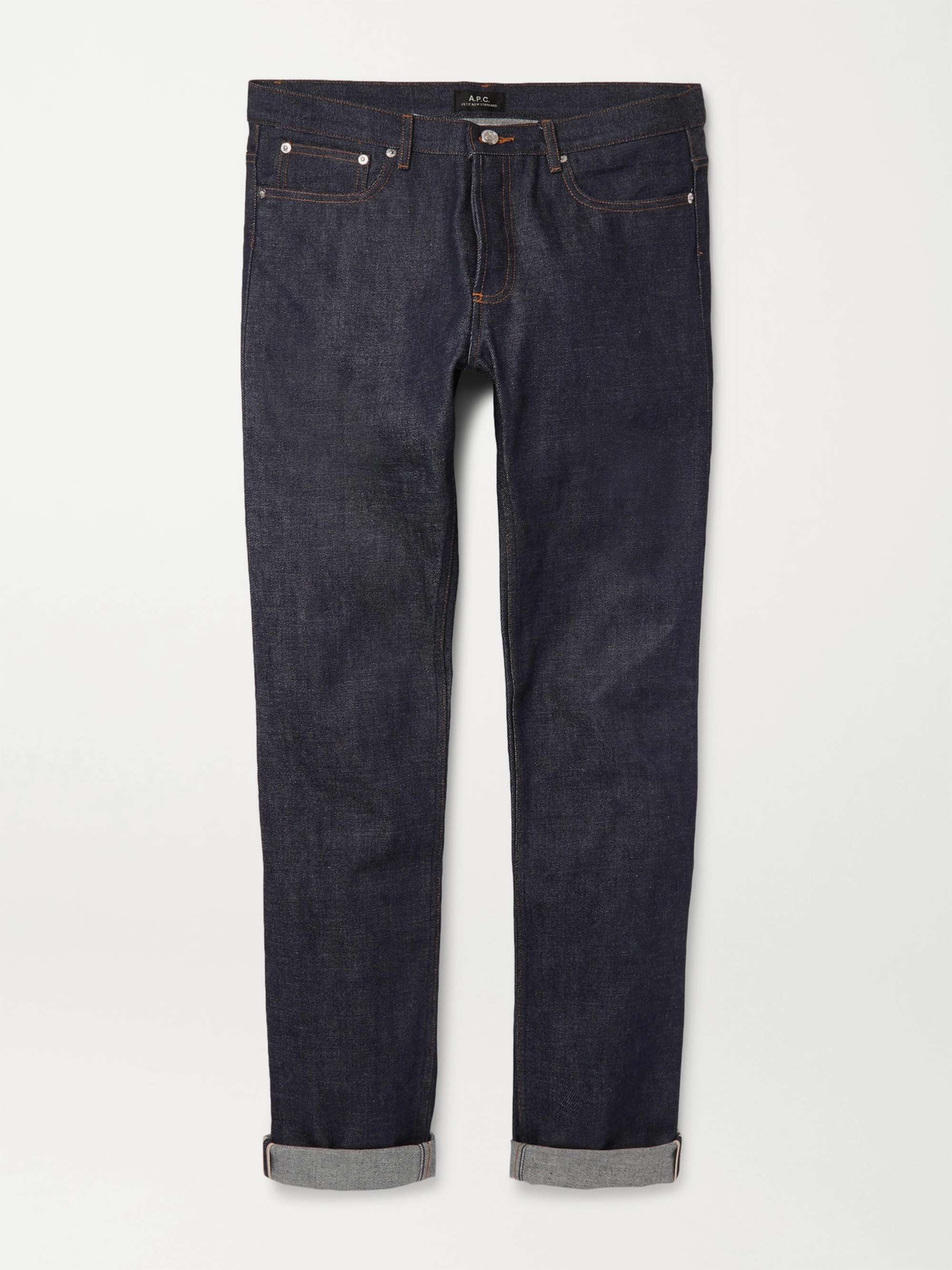 아페쎄 남성 청바지 (쁘띠 스키니핏 슬림핏) A.P.C. Petit New Standard Skinny-Fit Dry Selvedge Denim Jeans,Indigo