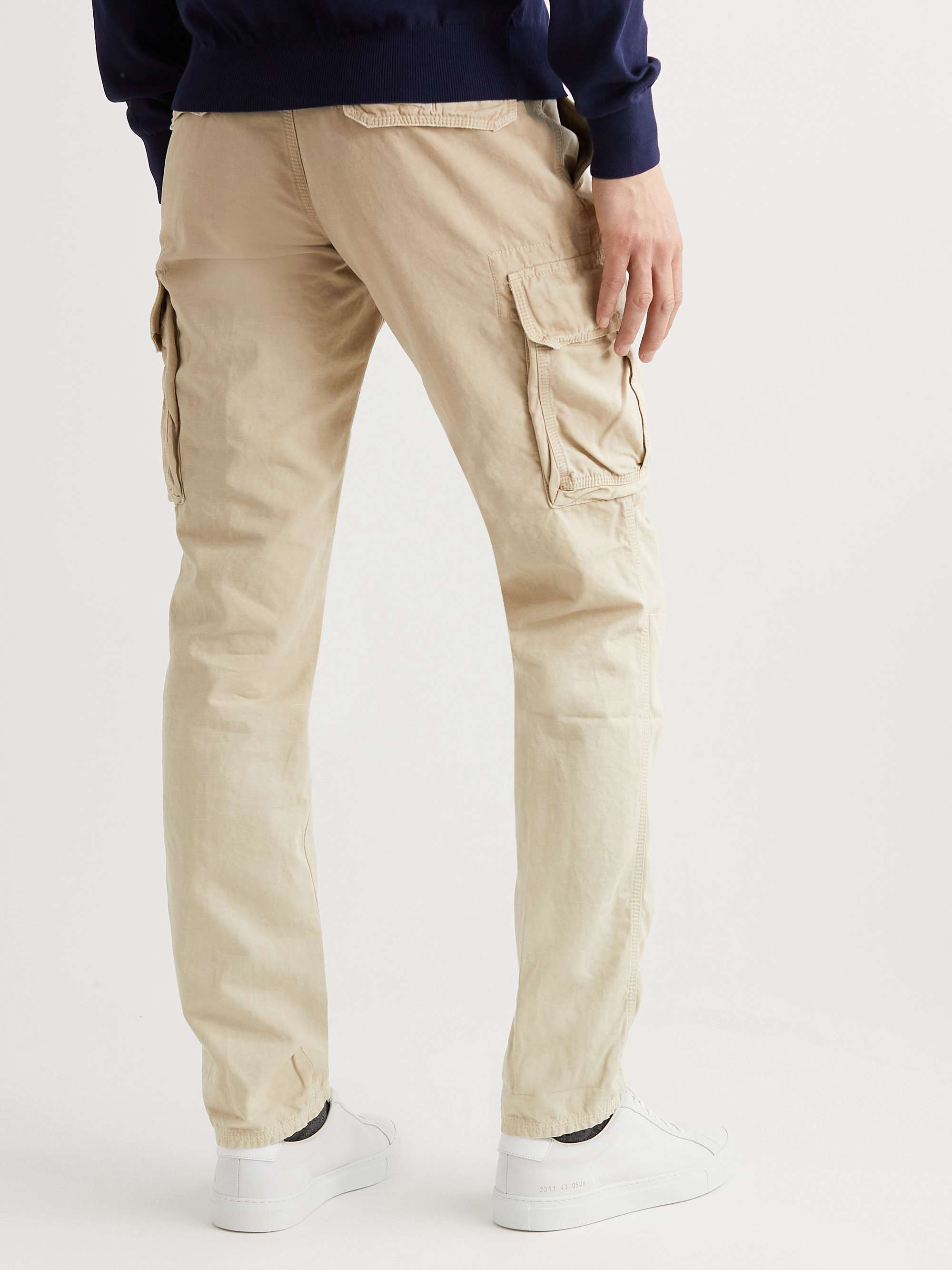 INCOTEX Slim-Fit Cotton and Linen-Blend Cargo Trousers