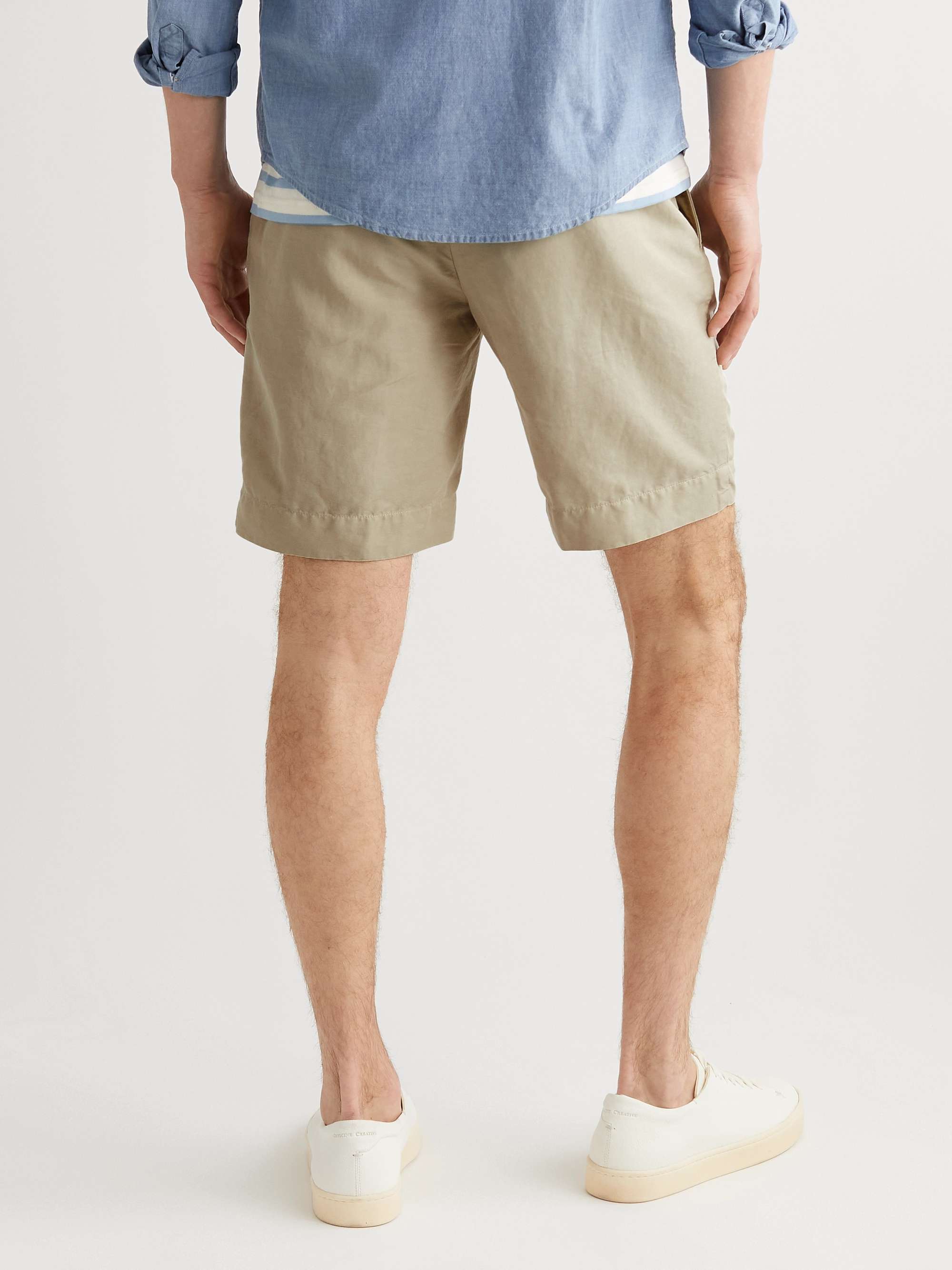INCOTEX Slim-Fit Linen and Cotton-Blend Shorts