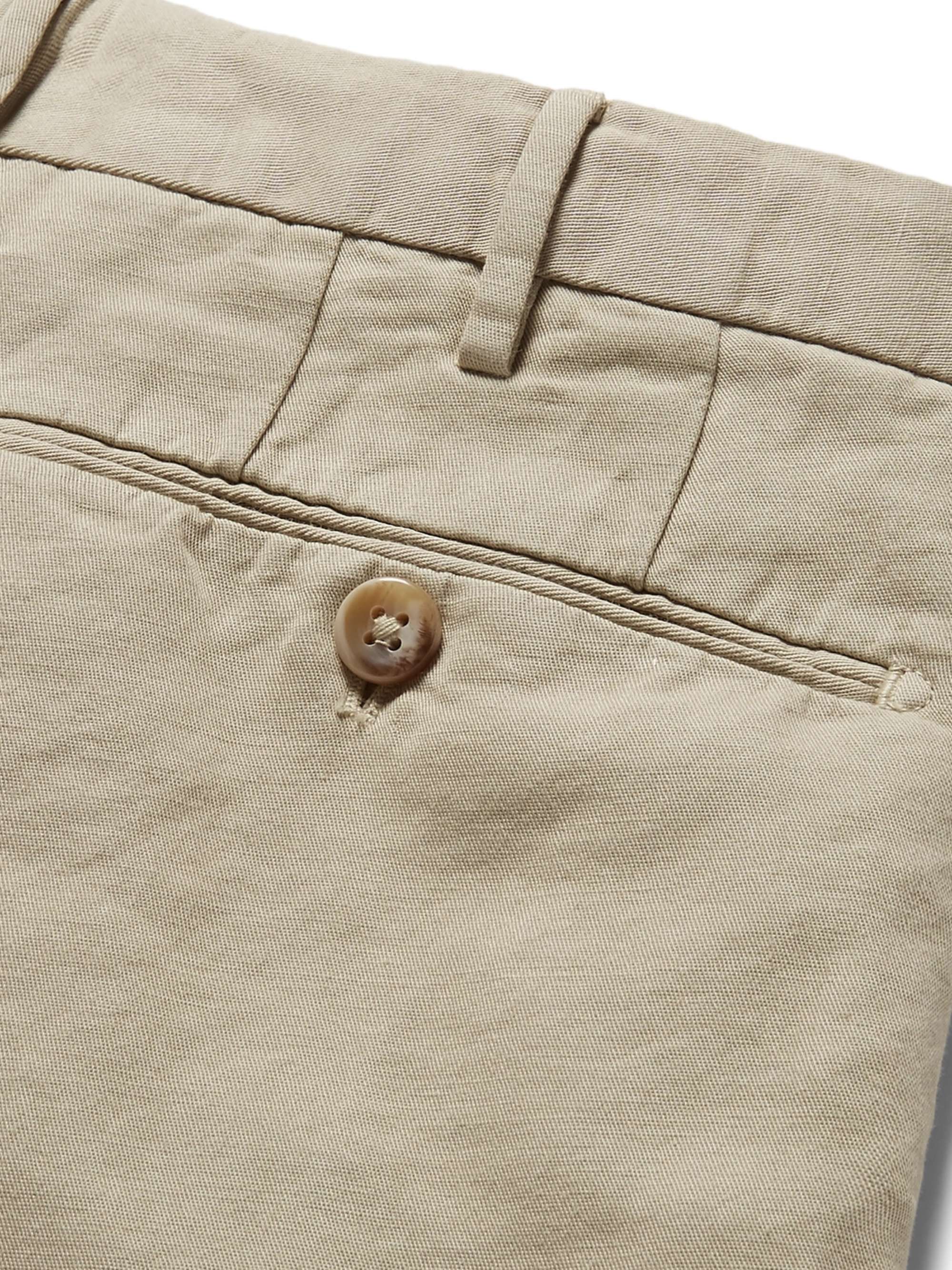 INCOTEX Slim-Fit Linen and Cotton-Blend Shorts