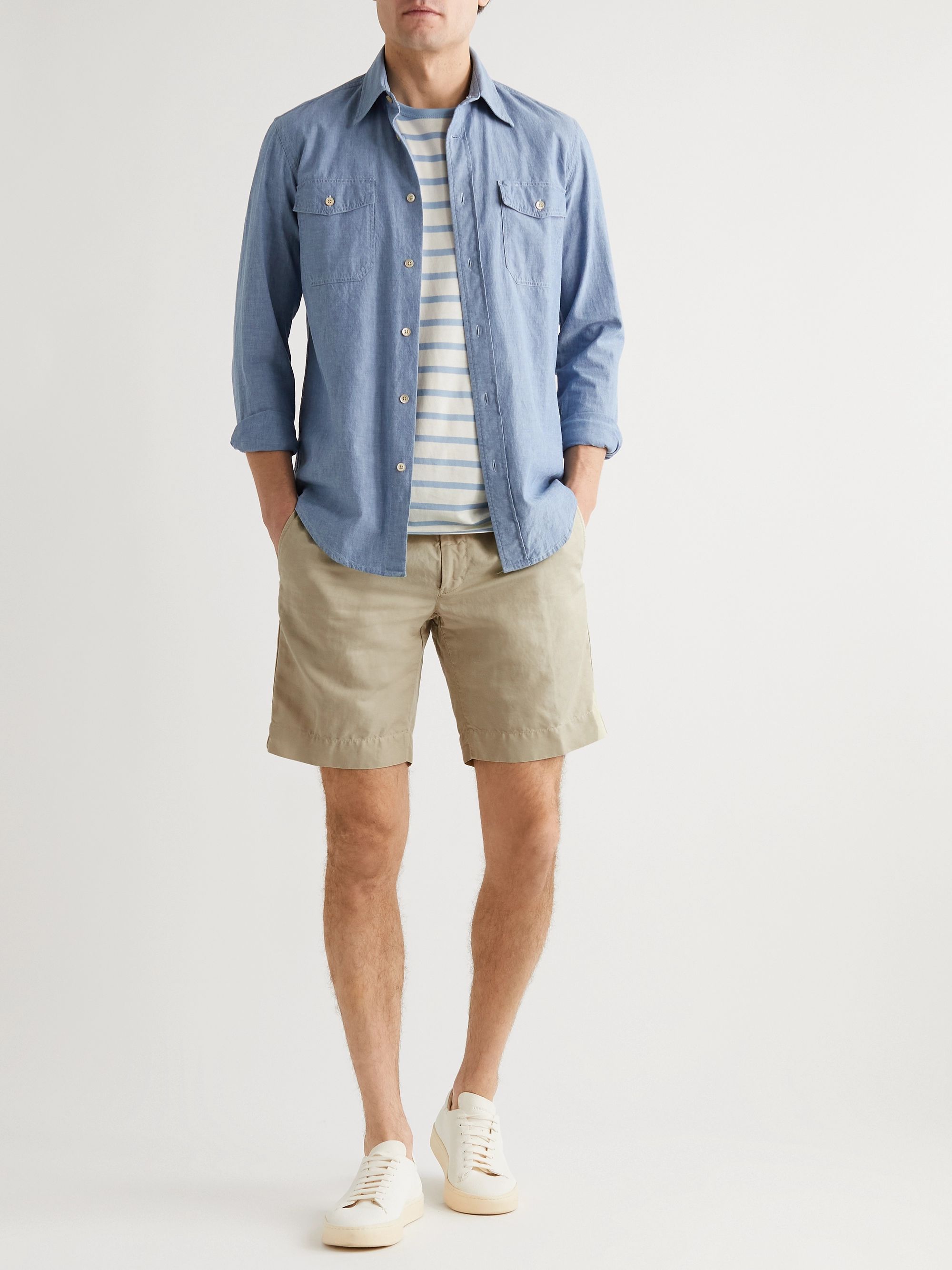 Sand Slim-Fit Linen and Cotton-Blend Shorts | INCOTEX | MR PORTER