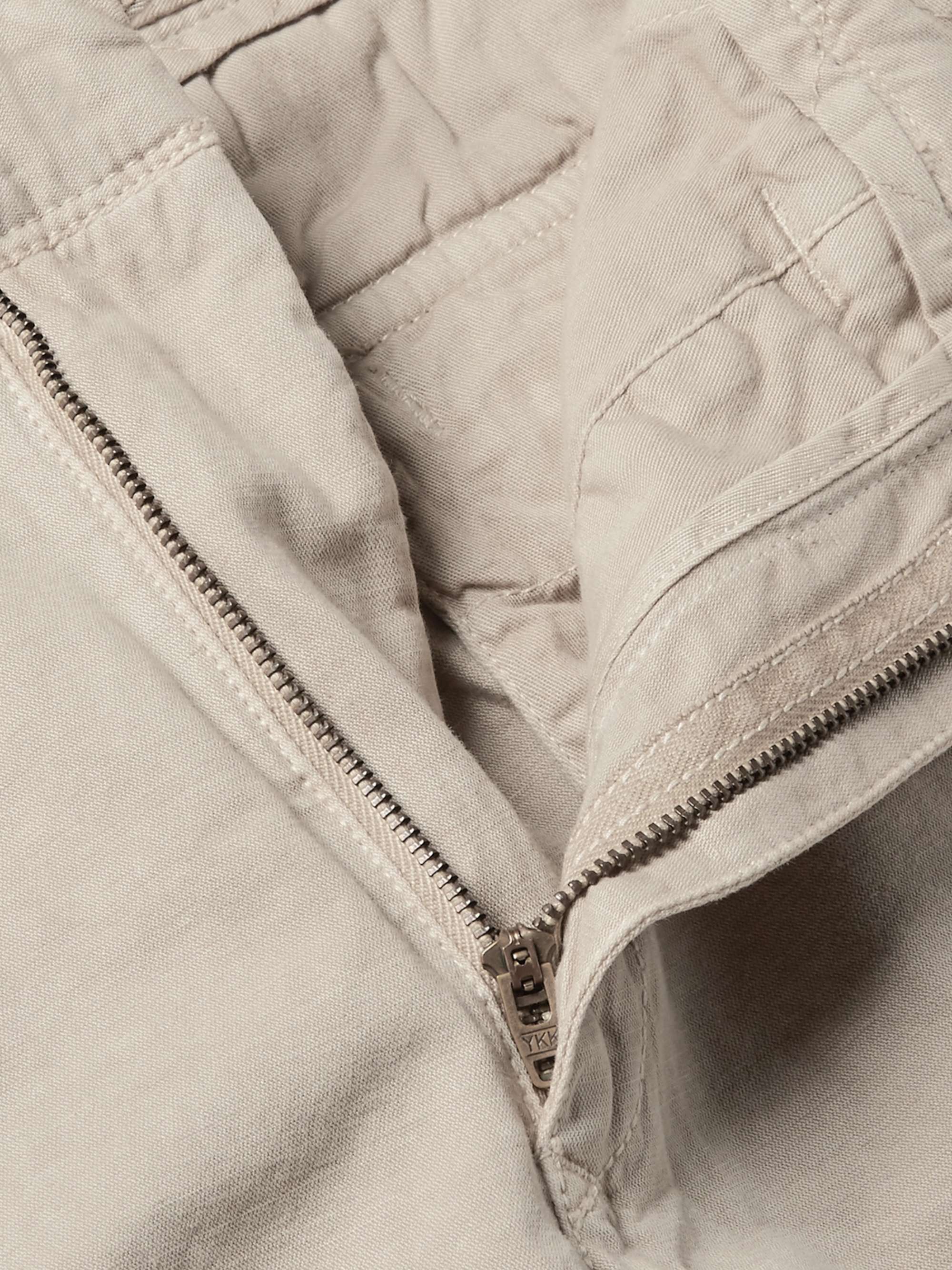 INCOTEX Washed Cotton and Linen-Blend Cargo Shorts