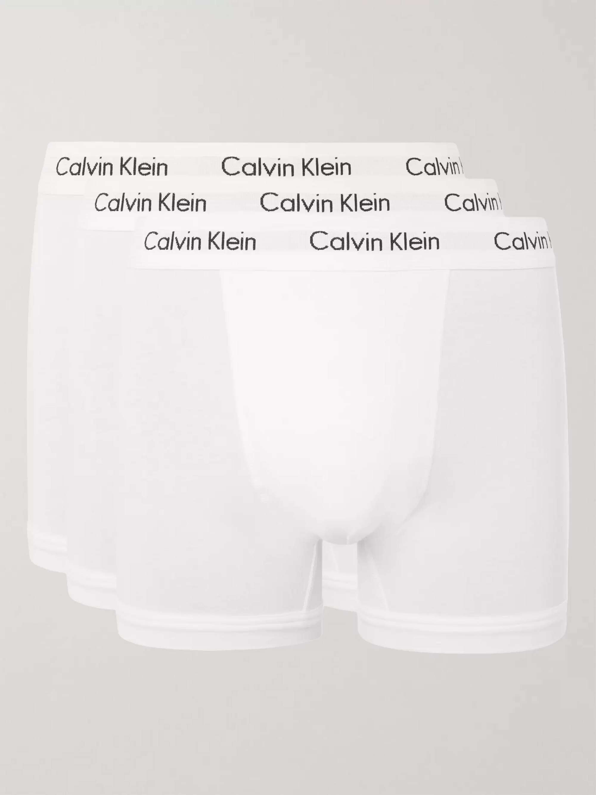 캘빈 클라인 Calvin Klein Three-Pack Stretch-Cotton Boxer Briefs,White