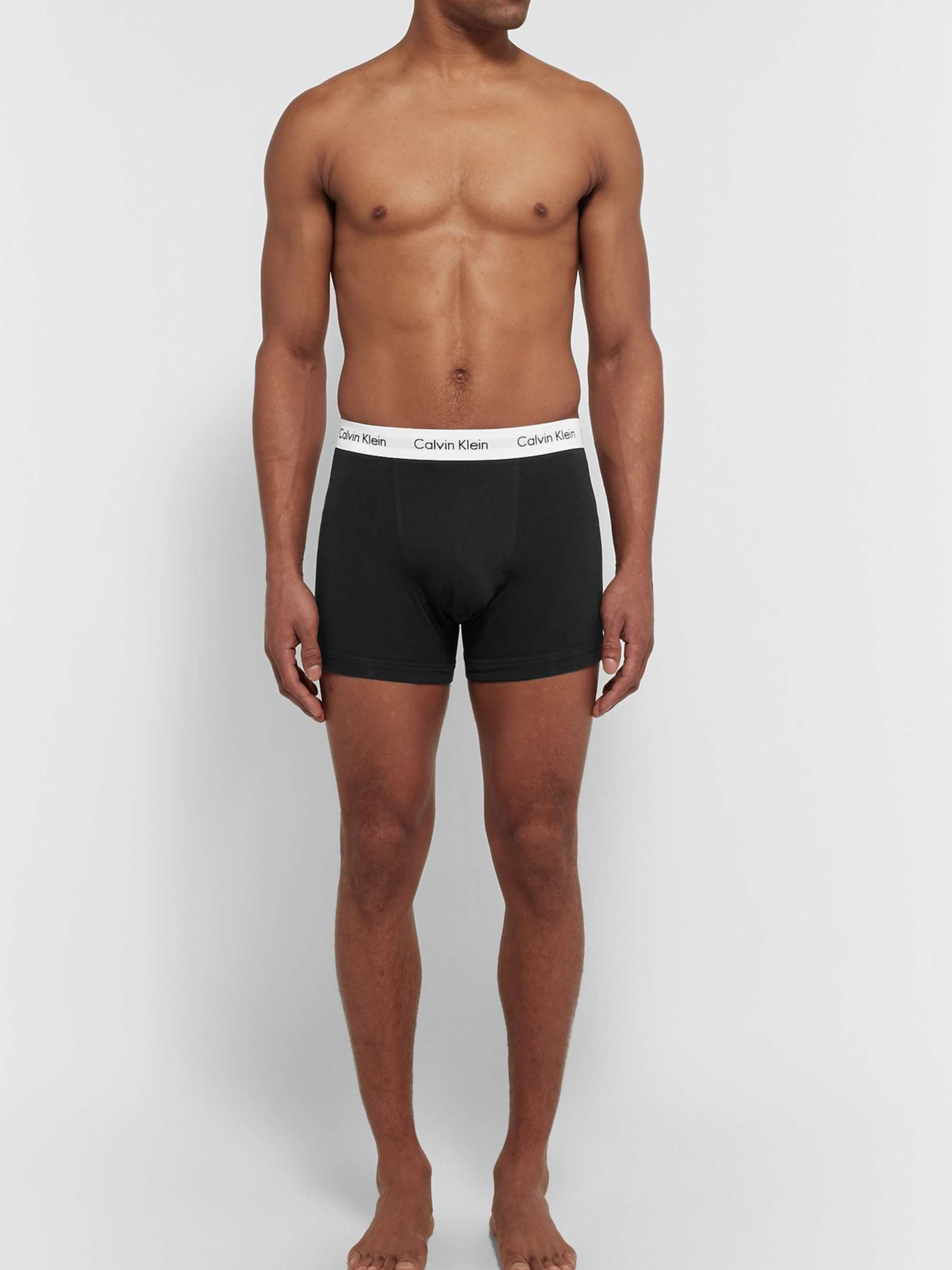 Mens Clothing Underwear Boxers briefs Calvin Klein Three-pack Low-rise Stretch-cotton Boxer Briefs in Black for Men 