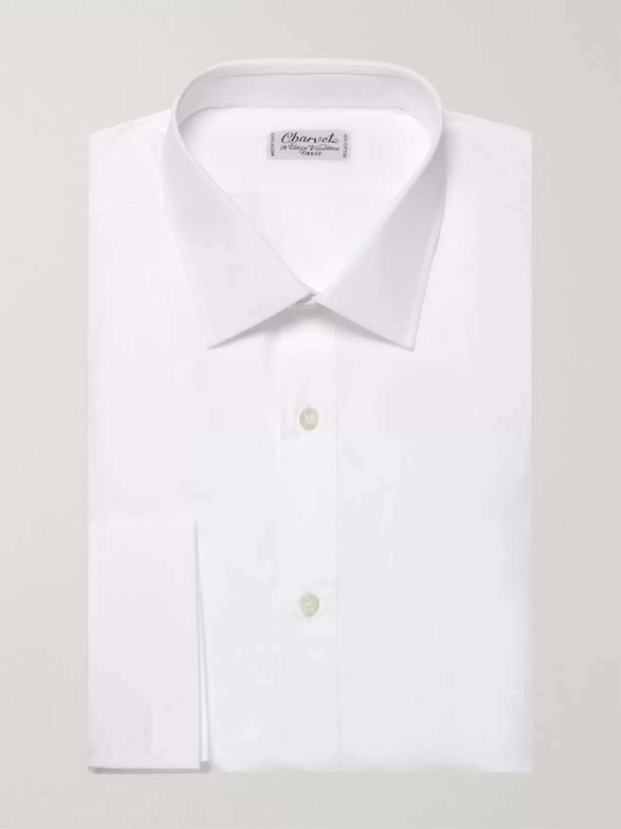 CHARVET White Double-Cuff Cotton Shirt