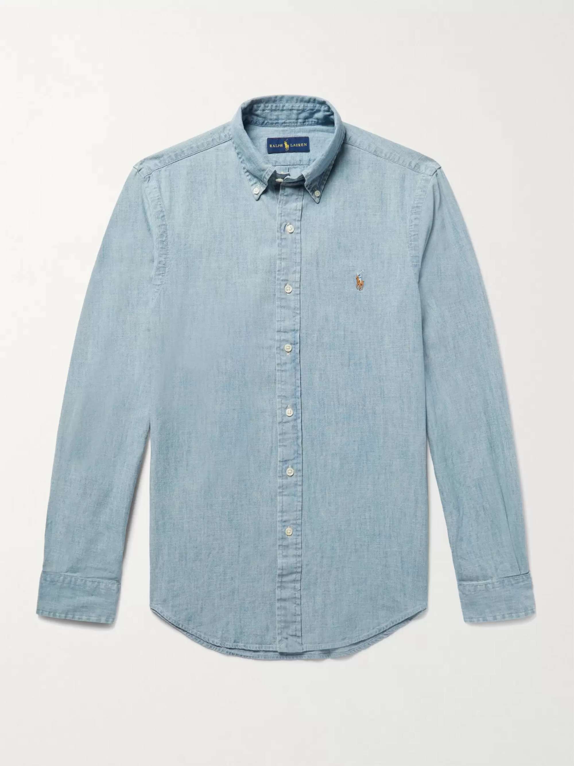 POLO RALPH LAUREN Slim-Fit Washed Cotton-Chambray Shirt