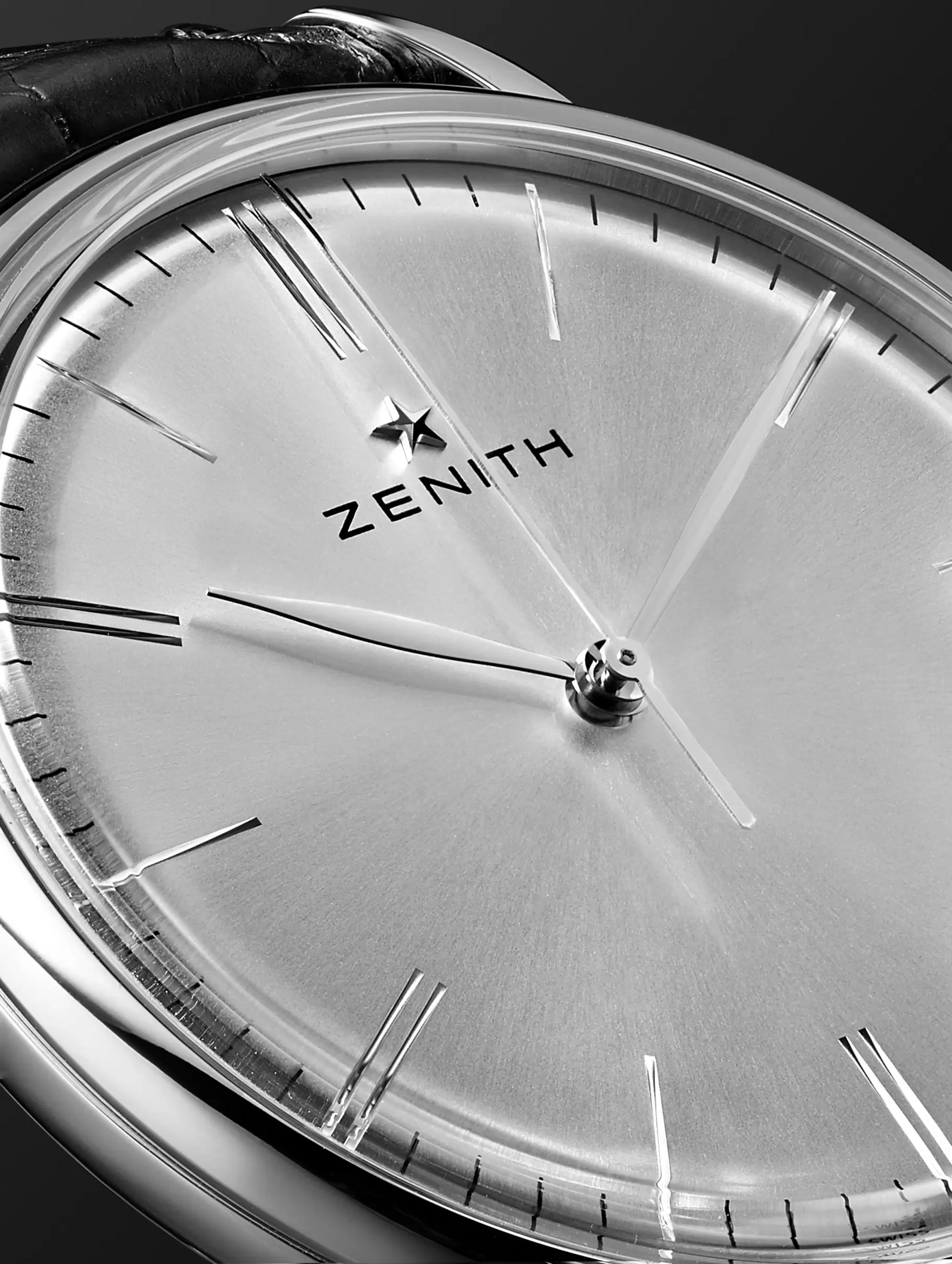 ZENITH Elite 6150 42mm Stainless Steel and Alligator Watch, Ref. No. 03.2270.6150/01.C493