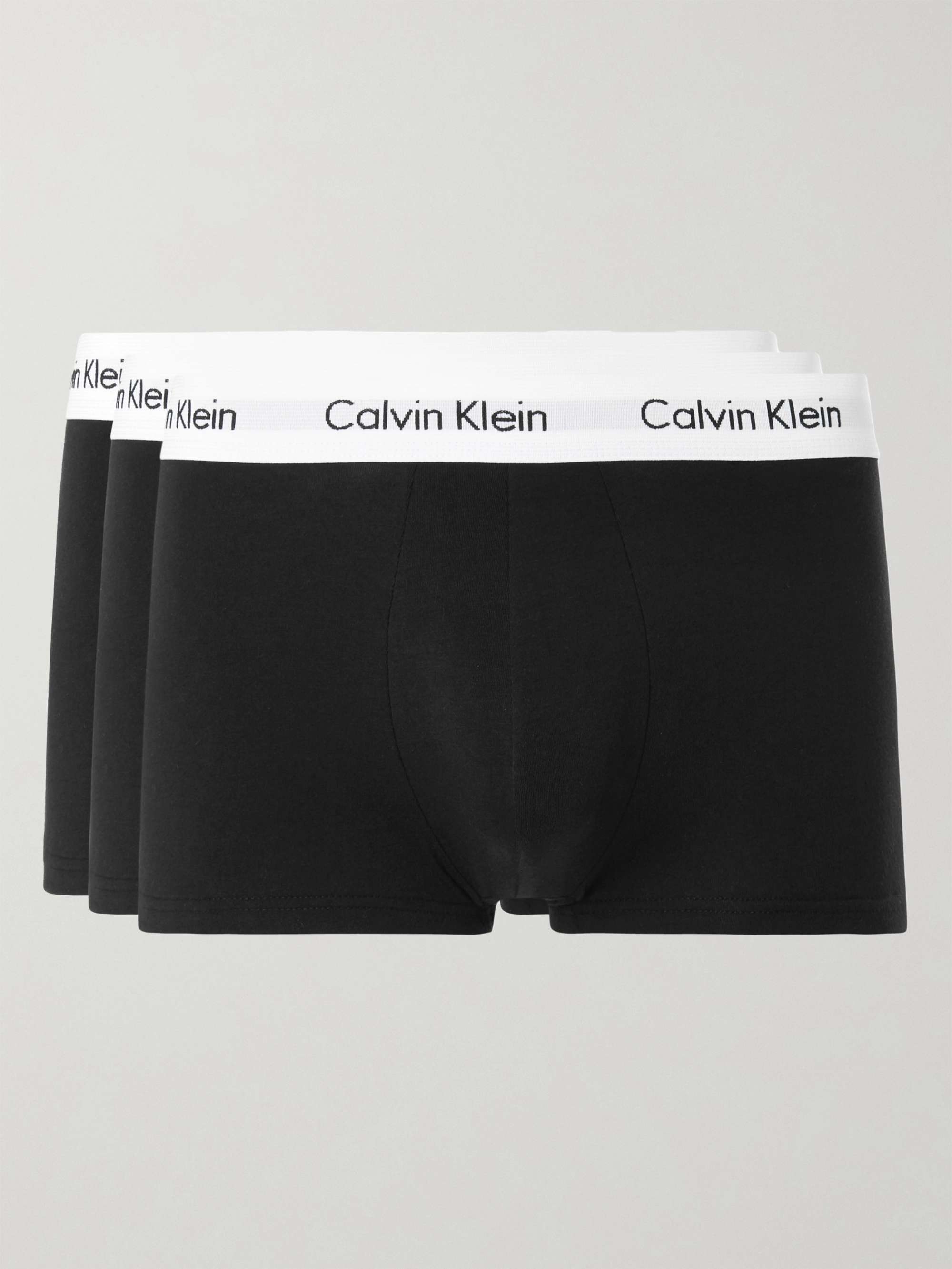 CALVIN KLEIN UNDERWEAR Three-Pack Low-Rise Stretch-Cotton Boxer Briefs