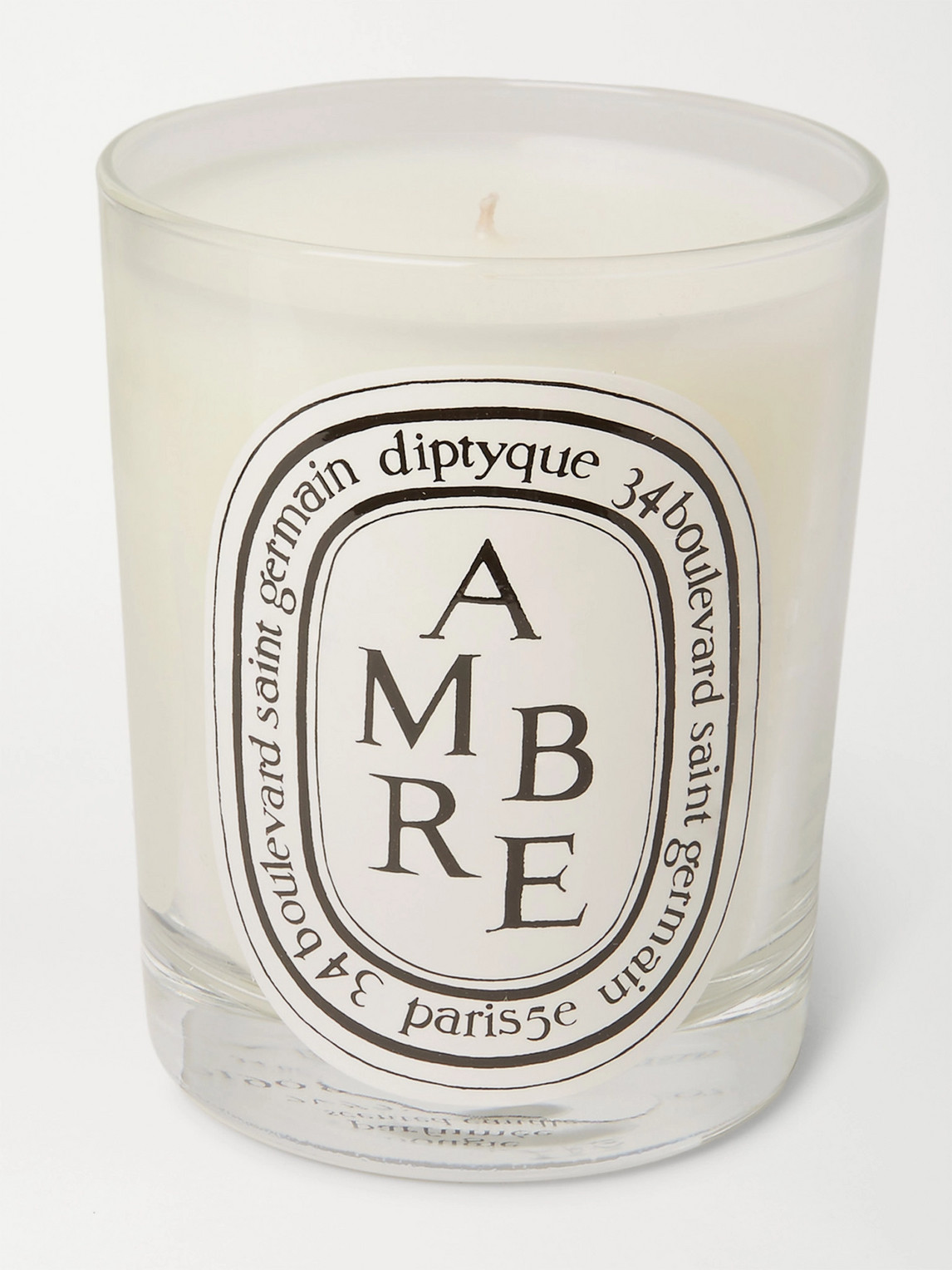 Diptyque Ambre Scented Candle, 190g In White