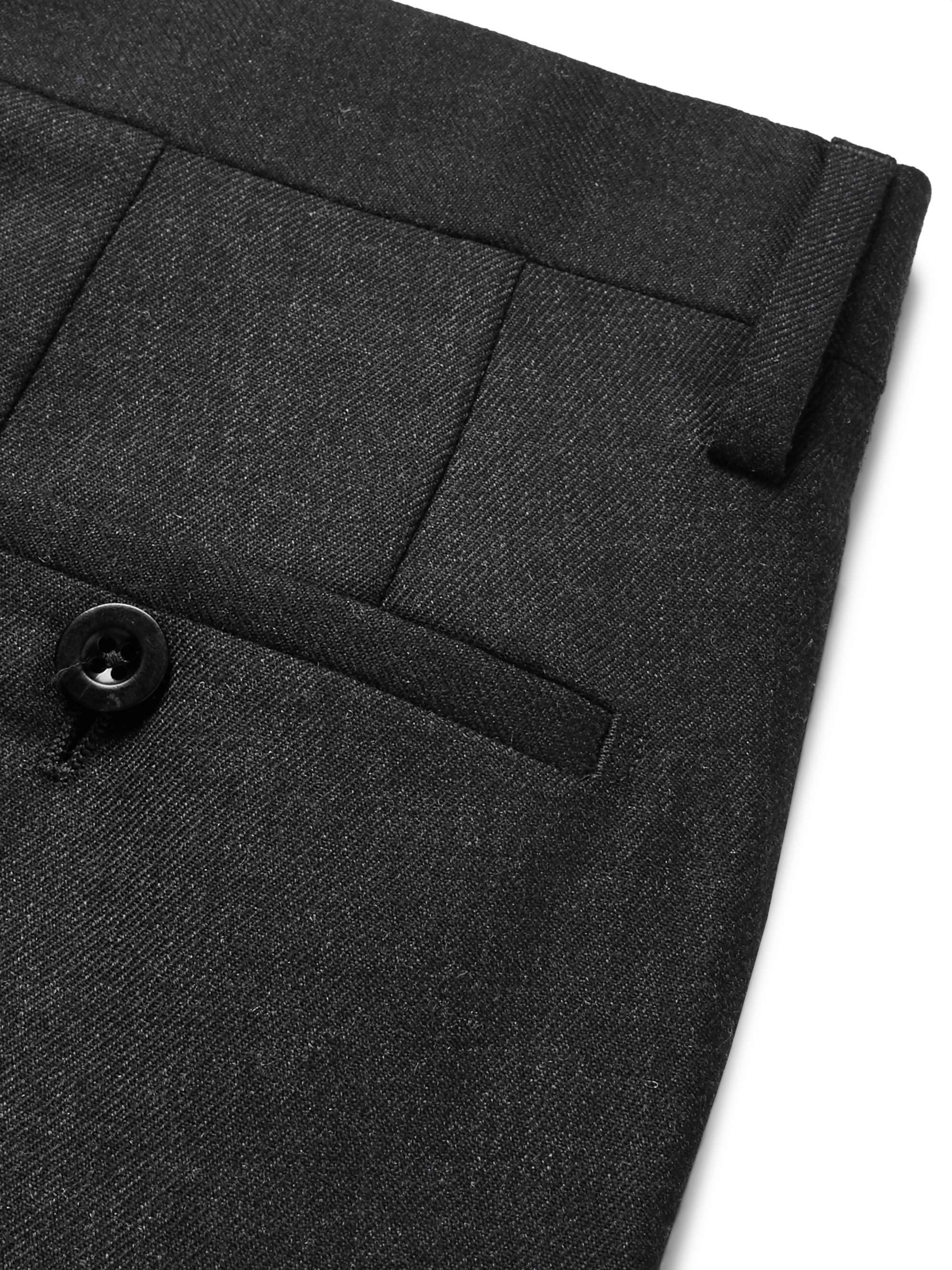 MR P. Slim-Fit Grey Worsted Wool Trousers