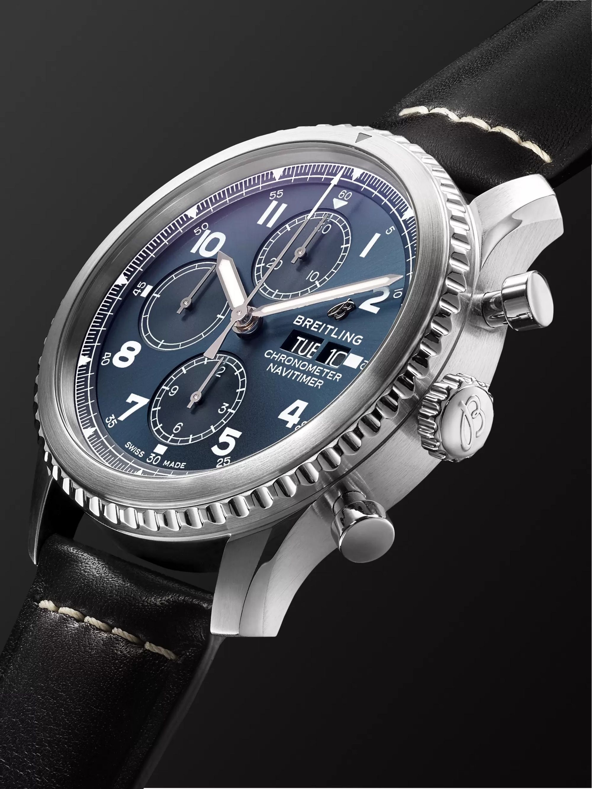 BREITLING Navitimer 8 Automatic Chronograph 43mm Steel and Leather Watch, Ref. No. A13314101C1X1