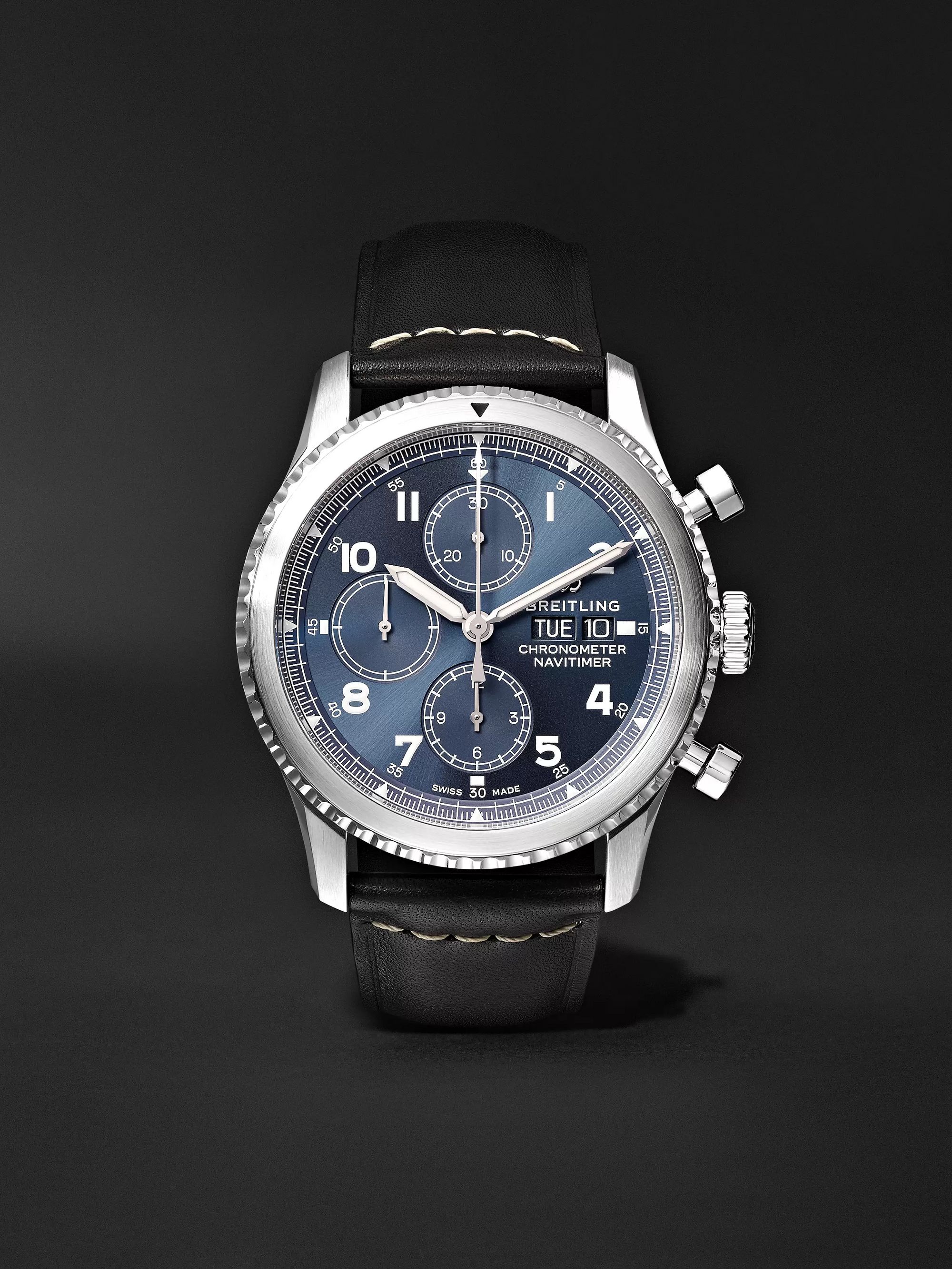 BREITLING Navitimer 8 Automatic Chronograph 43mm Steel and Leather Watch, Ref. No. A13314101C1X1