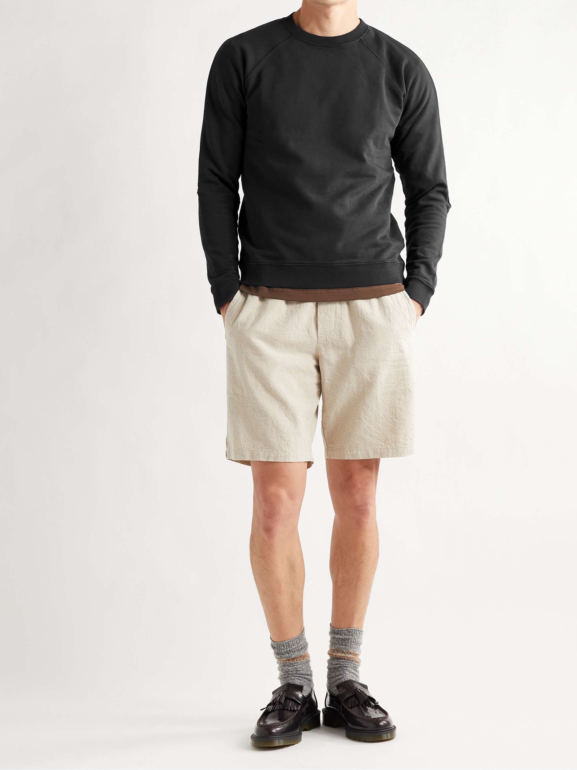 FOLK Rivet Garment-Dyed Loopback Cotton-Jersey Sweatshirt