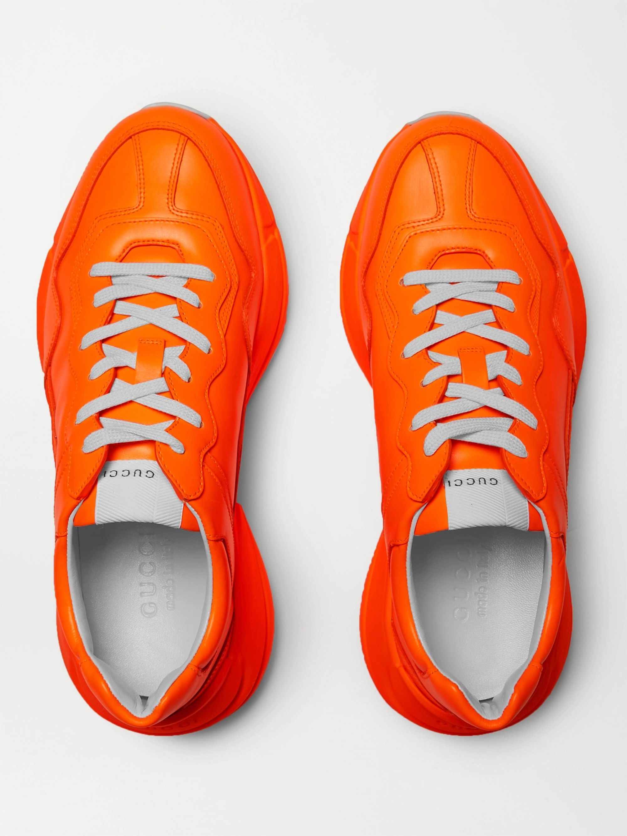 Orange Rhyton Leather Sneakers | GUCCI 