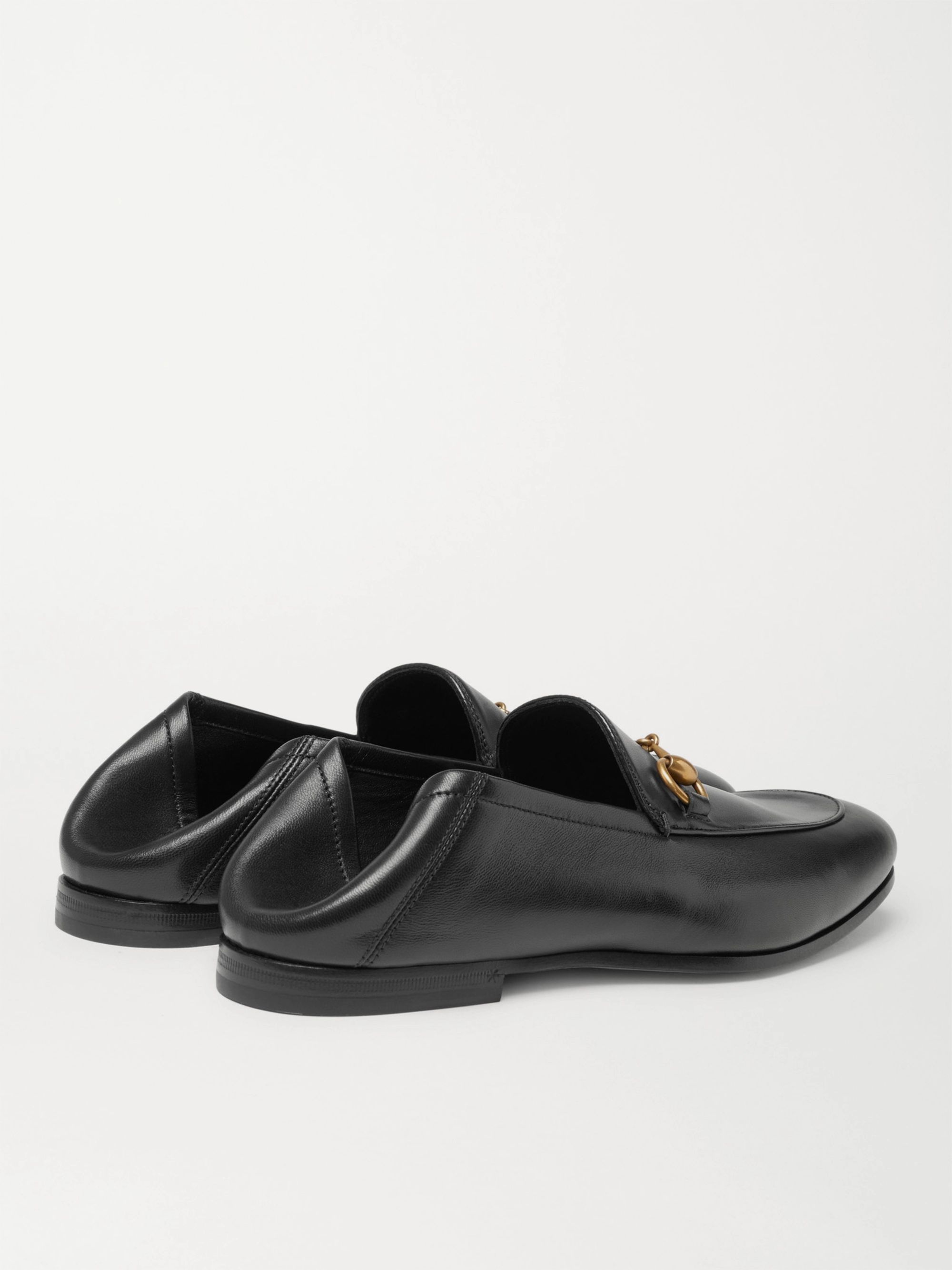 gucci brixton leather horsebit loafers