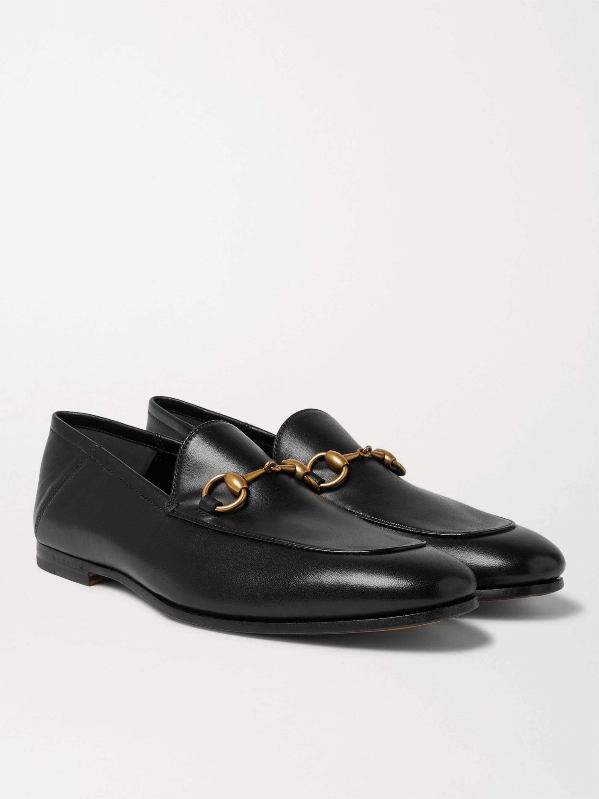Black Horsebit Leather Loafers | Gucci 