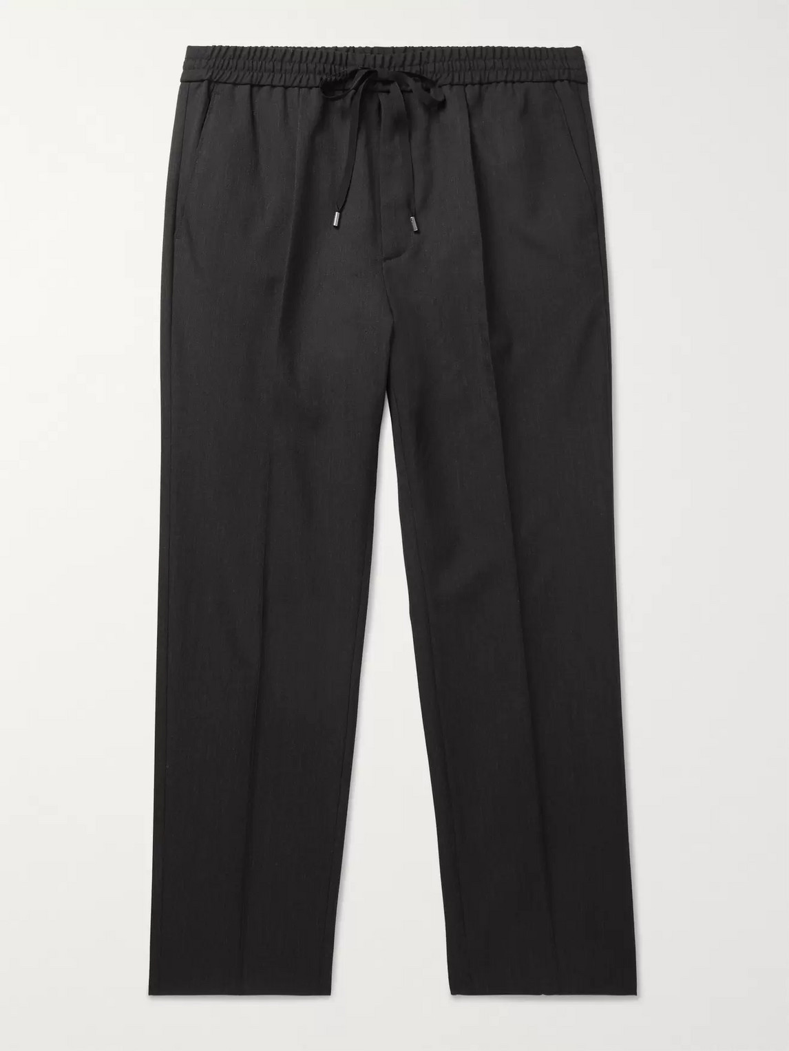 Gucci Cropped Wool Drawstring Trousers In Grey