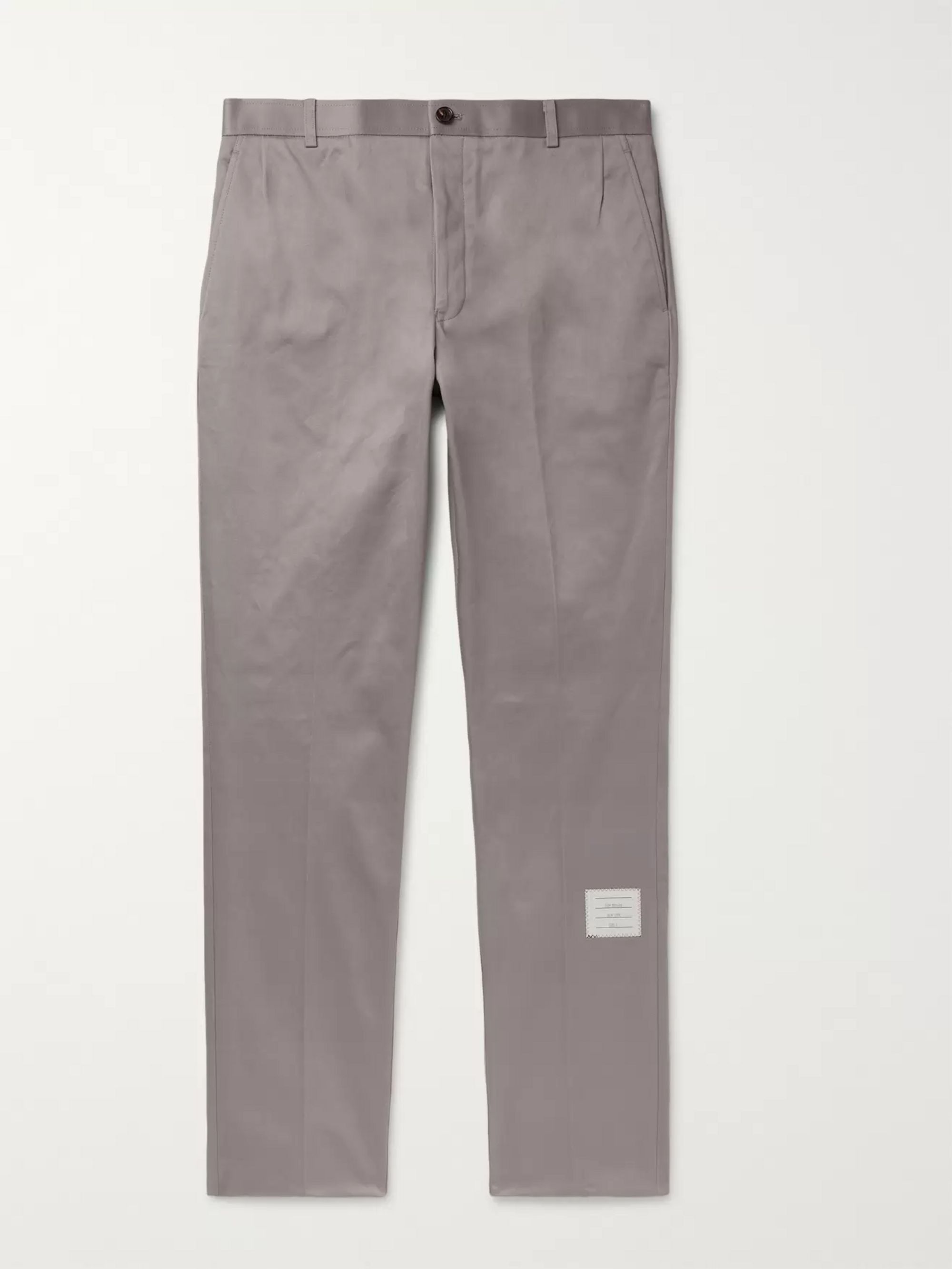 Grey Cotton-Twill Trousers